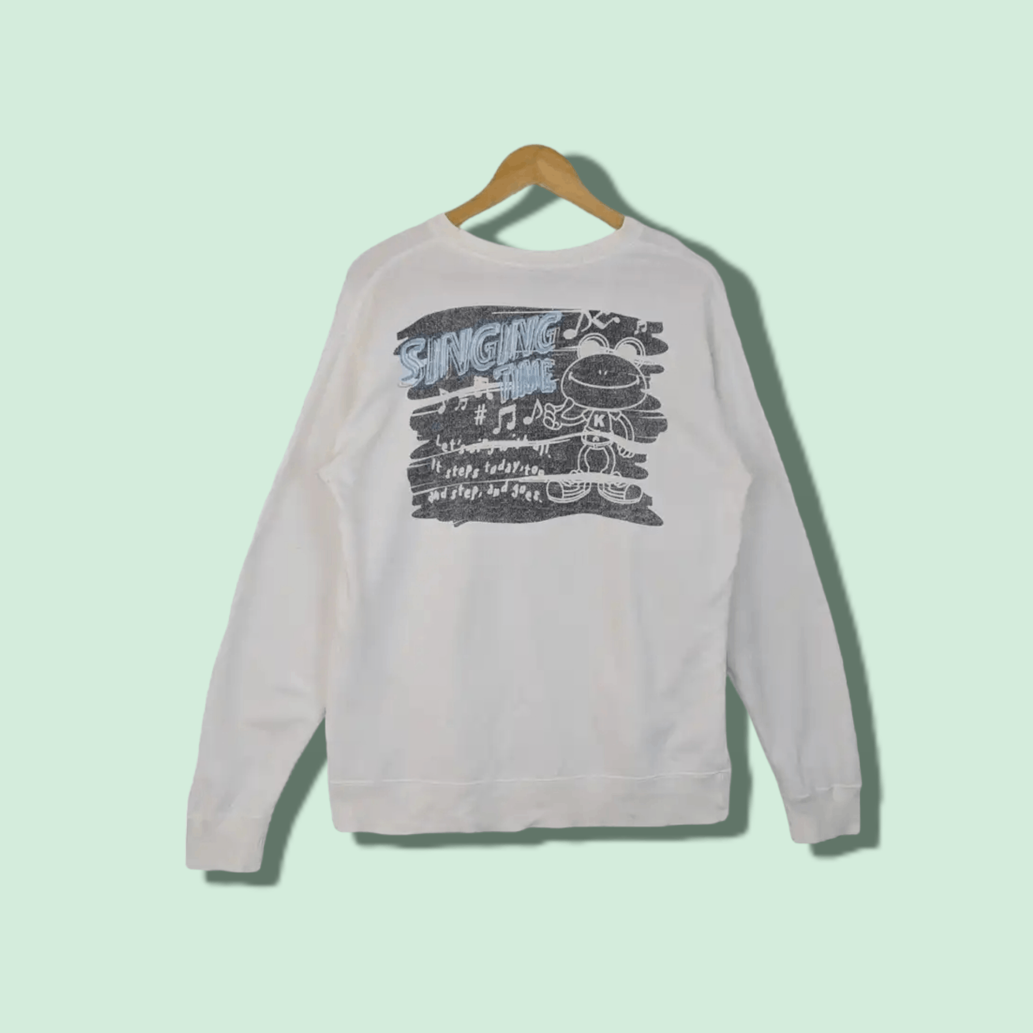 Japanese Brand Japan GRASS HITHER Anime Manga Frog Cartoon Sweatshirt Size US L / EU 52-54 / 3 - 1 Thumbnail