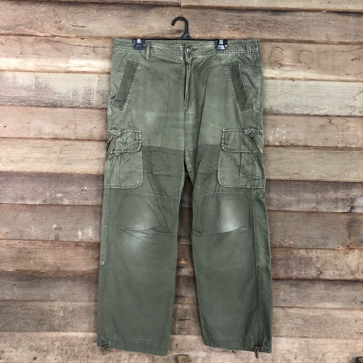 image of Dl Airwalk Green Multipocket Tactical Cargo Pants C974, Men's (Size 34)