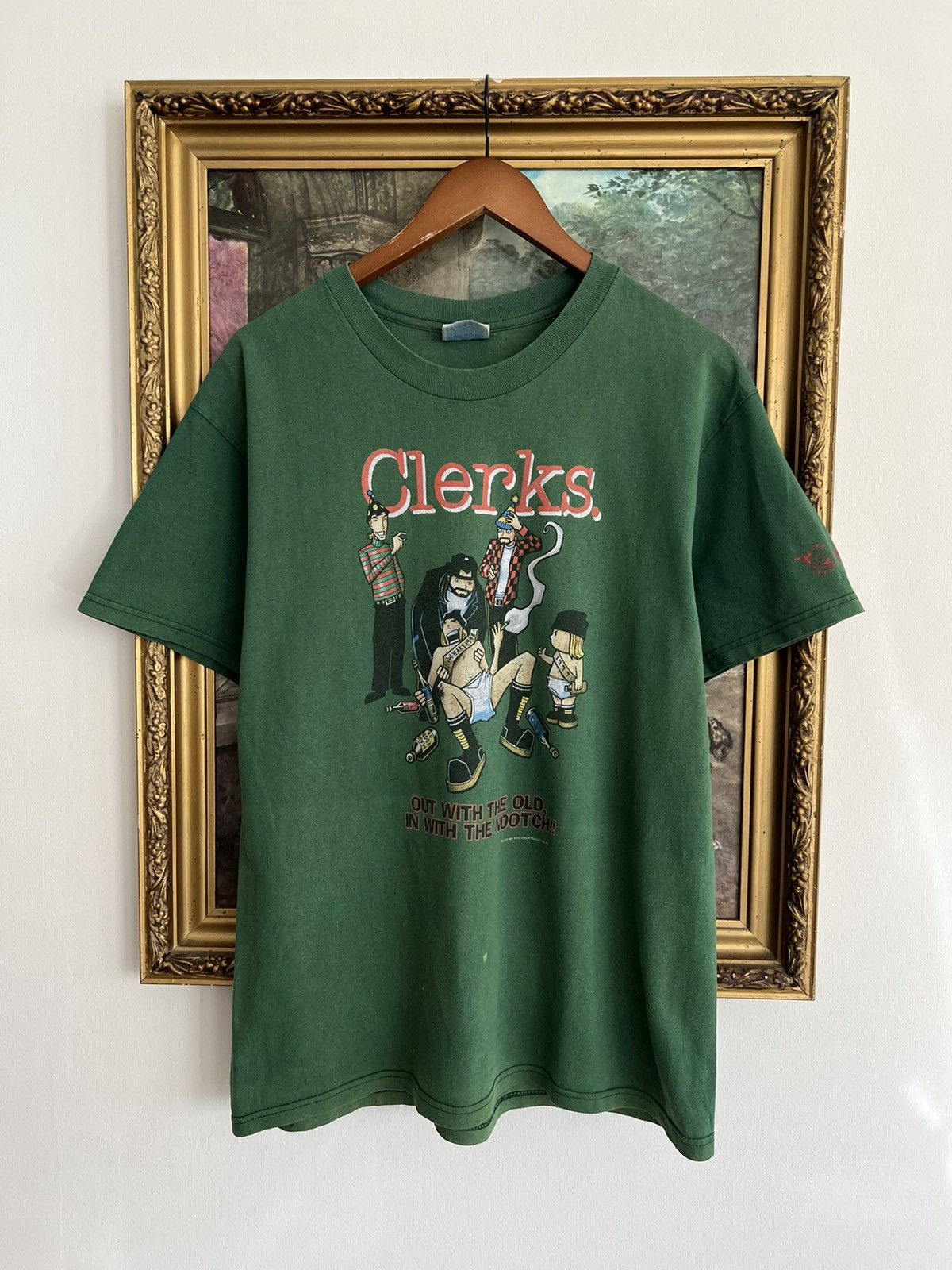 Band Tees × Vintage Vintage 1999 Clerks Movie Faded Green Tee Size US L / EU 52-54 / 3 - 1 Thumbnail