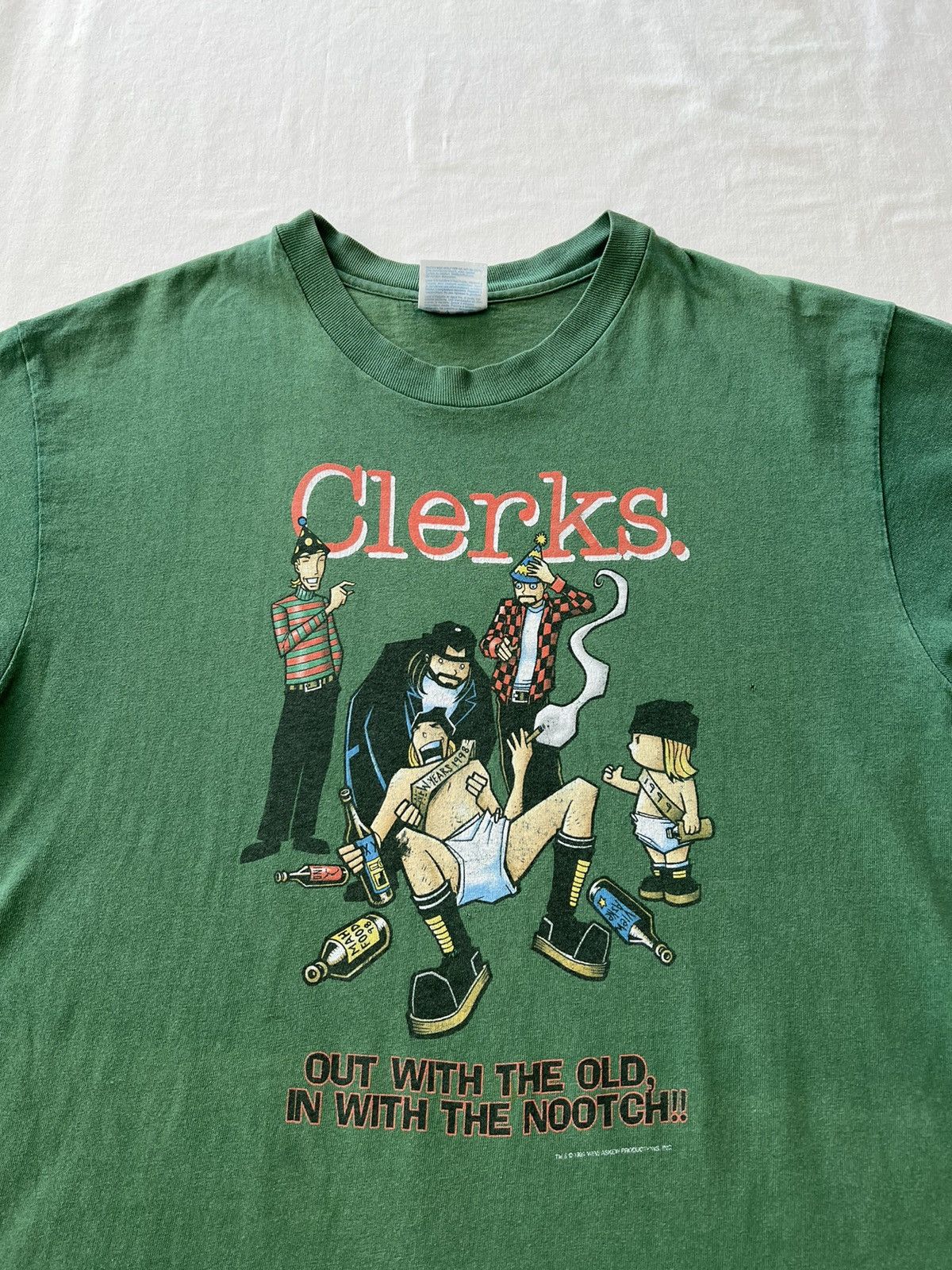 Band Tees × Vintage Vintage 1999 Clerks Movie Faded Green Tee Size US L / EU 52-54 / 3 - 3 Thumbnail