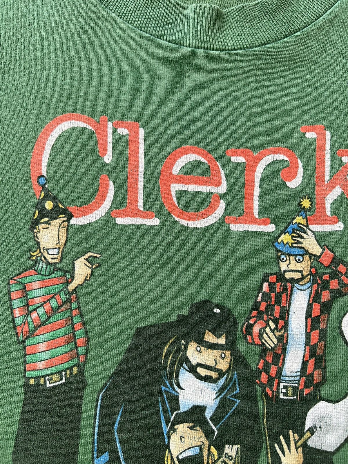 Band Tees × Vintage Vintage 1999 Clerks Movie Faded Green Tee Size US L / EU 52-54 / 3 - 6 Thumbnail