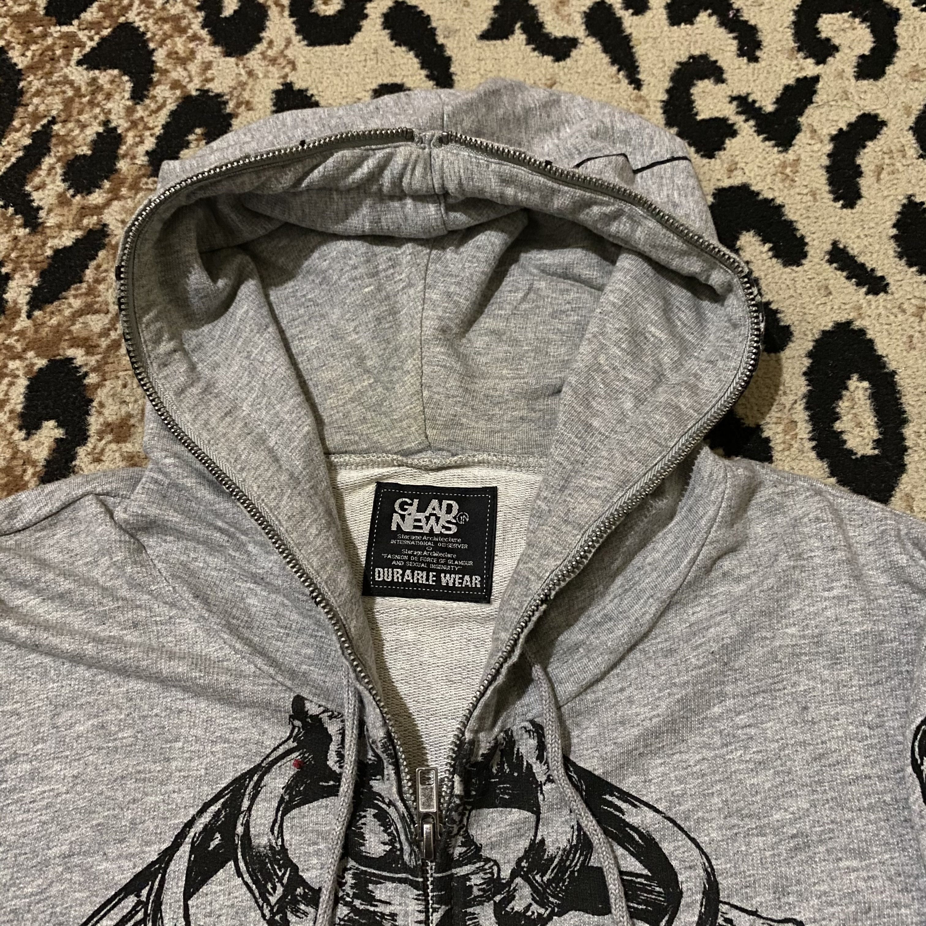 Japanese Brand Glad News Skeleton Full Zip Hoodie Size US M / EU 48-50 / 2 - 5 Thumbnail