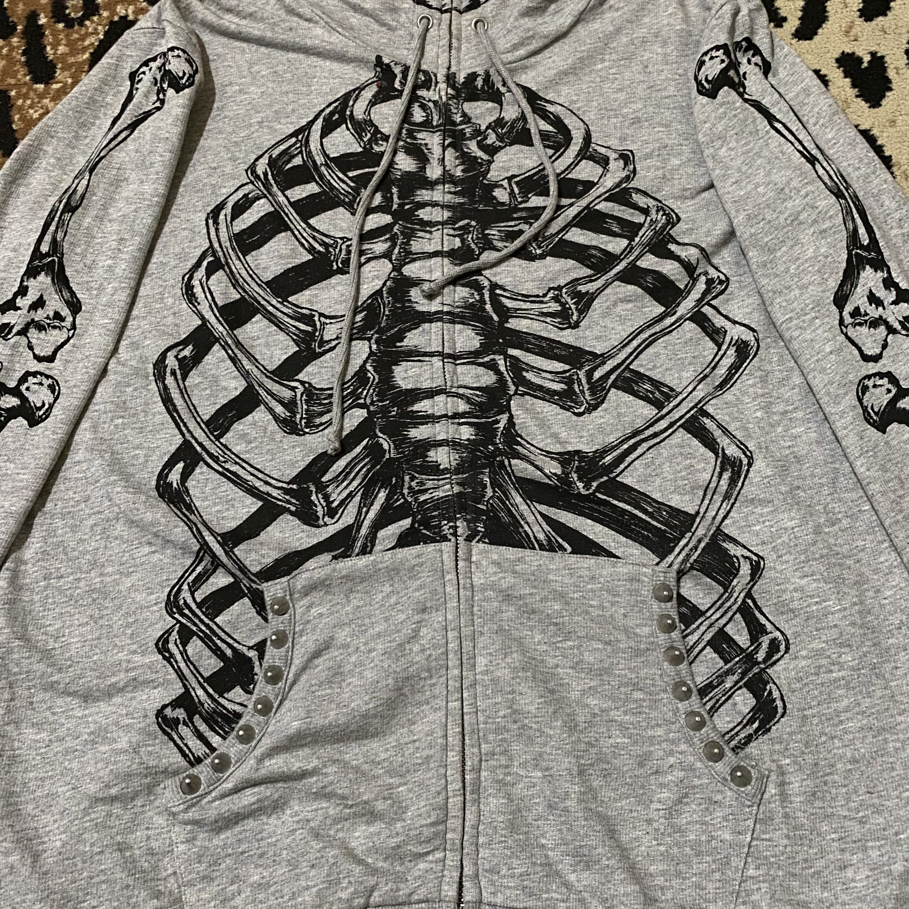 Japanese Brand Glad News Skeleton Full Zip Hoodie Size US M / EU 48-50 / 2 - 4 Thumbnail
