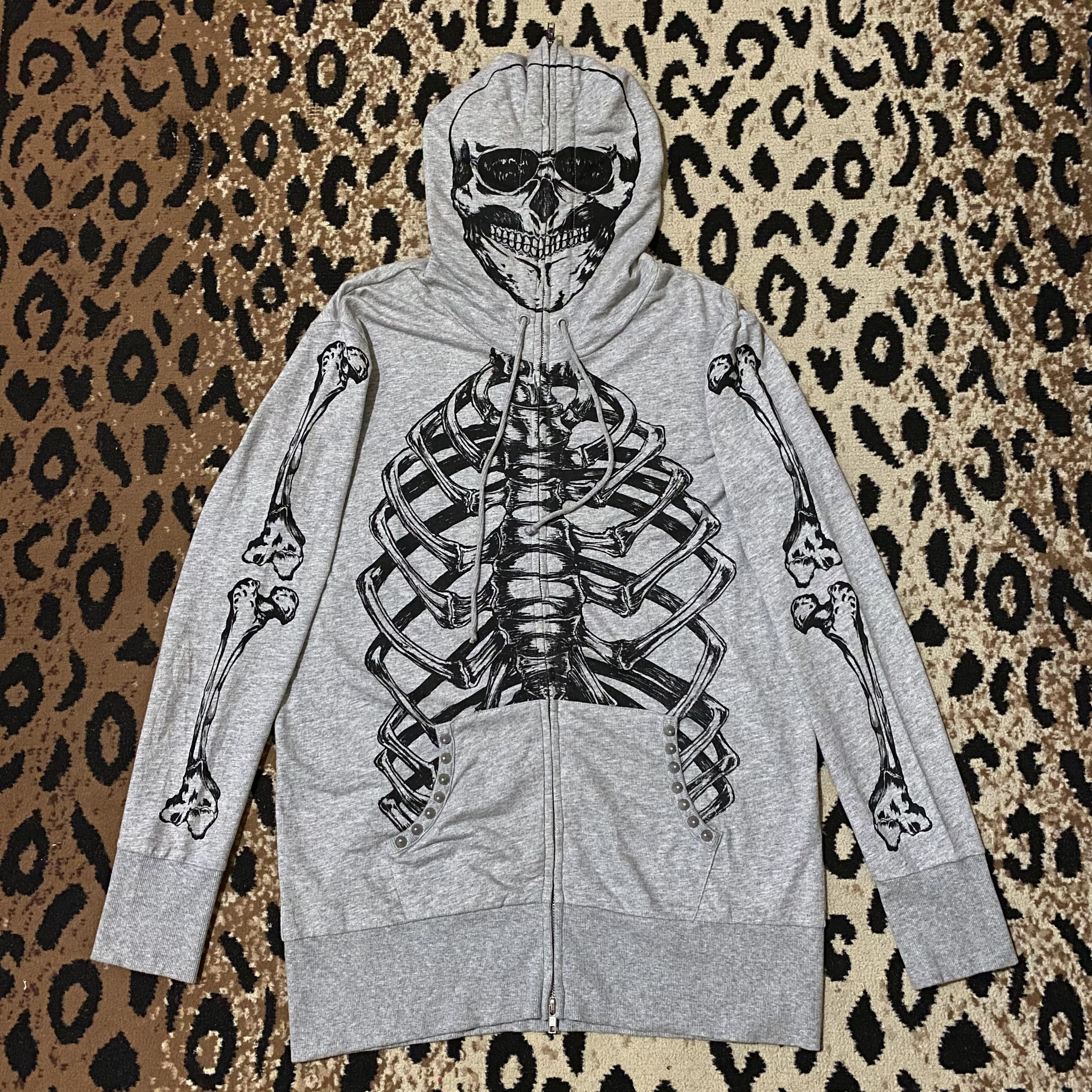 Japanese Brand Glad News Skeleton Full Zip Hoodie Size US M / EU 48-50 / 2 - 1 Thumbnail
