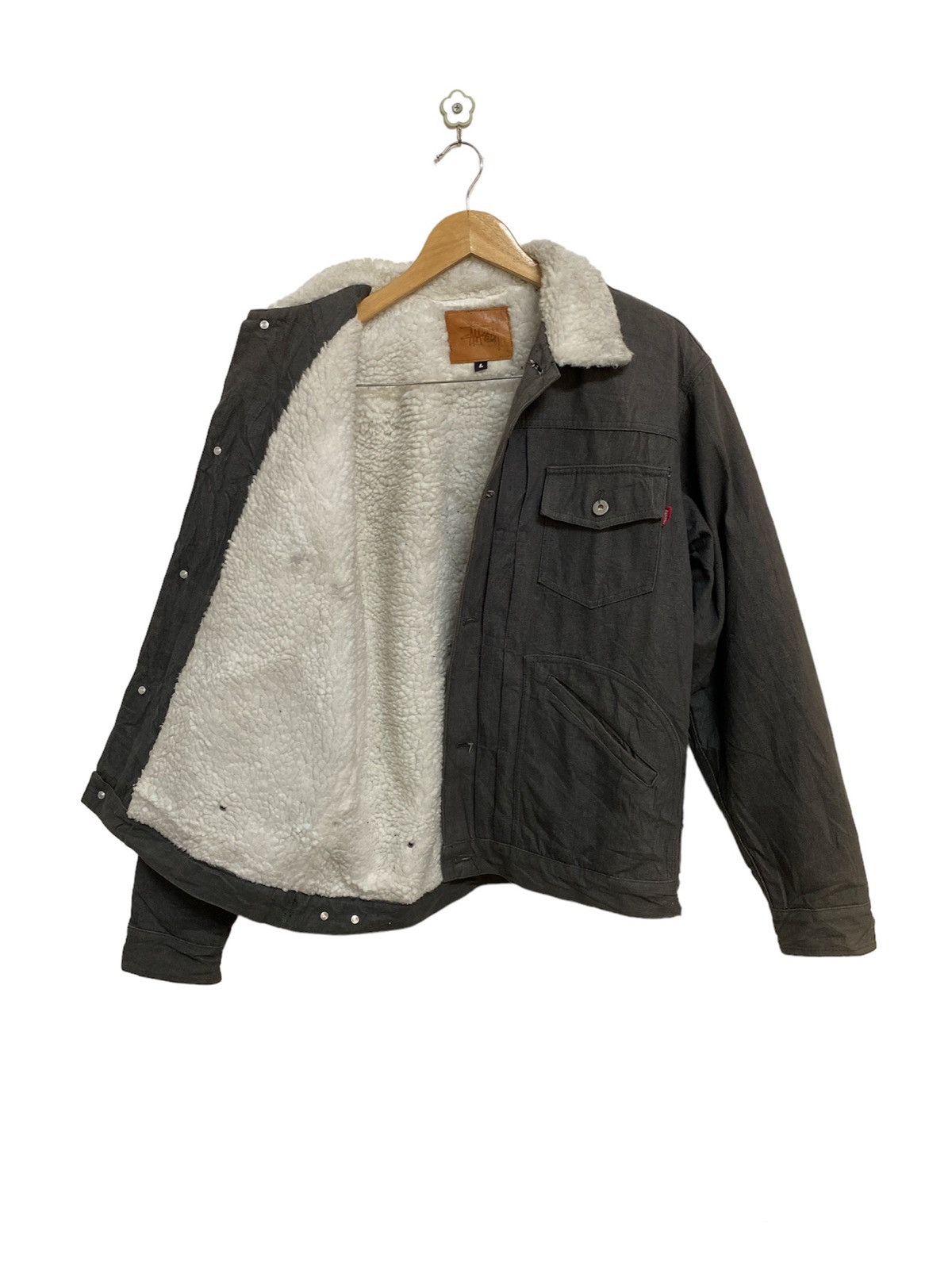 Stussy × Vintage Vintage Stussy Sherpa Denim Jacket Size US L / EU 52-54 / 3 - 7 Thumbnail