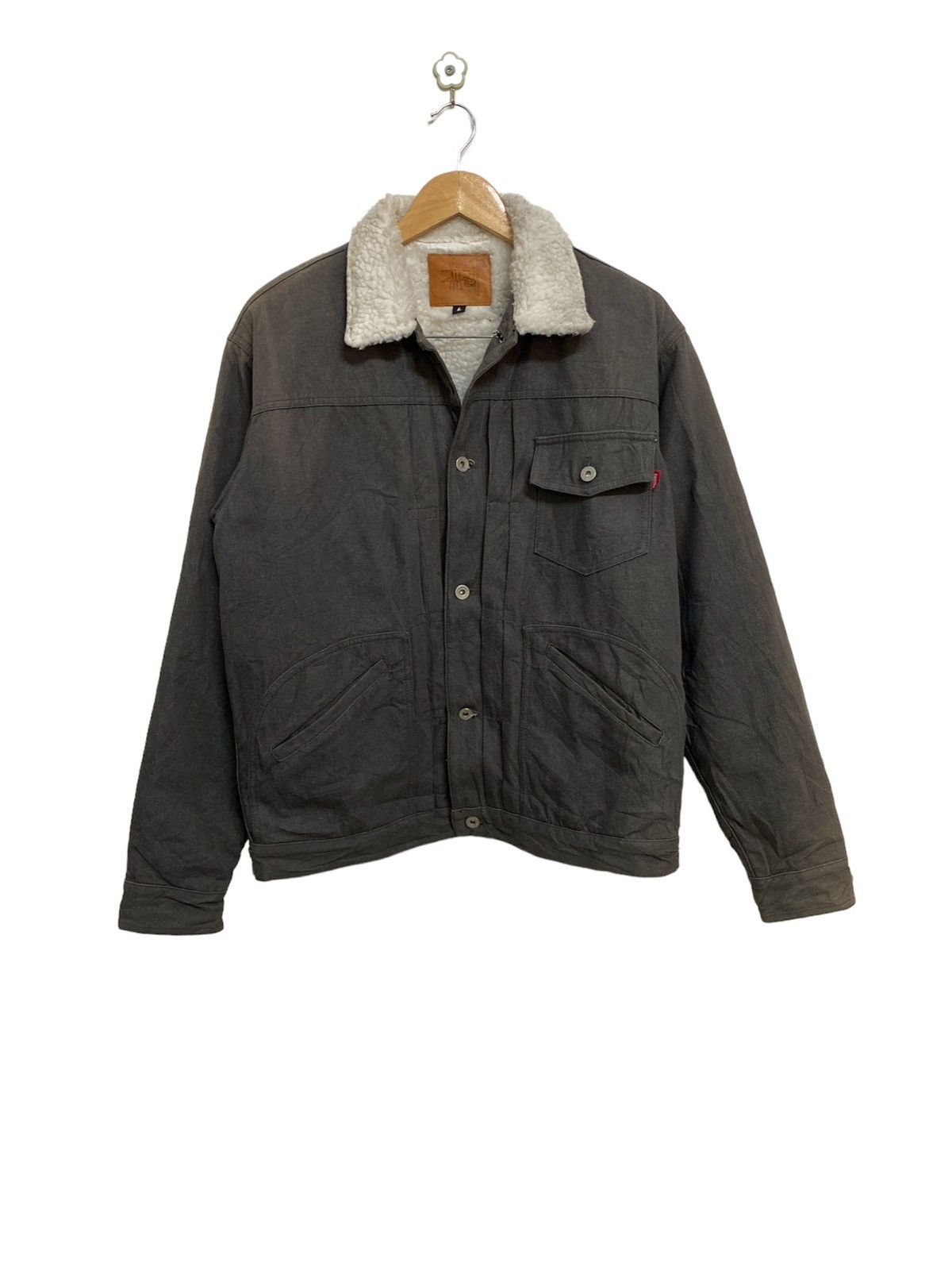 Stussy × Vintage Vintage Stussy Sherpa Denim Jacket Size US L / EU 52-54 / 3 - 2 Thumbnail