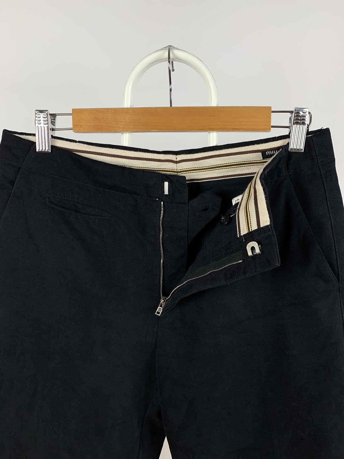 Miu Miu Vintage Miu Miu Velour Black Pants Size US 31 - 15 Thumbnail