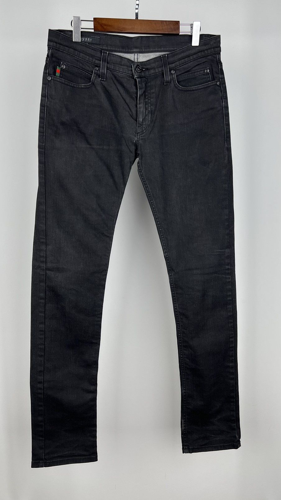 image of Vintage Gucci Black Denim Monogram, Men's (Size 30)