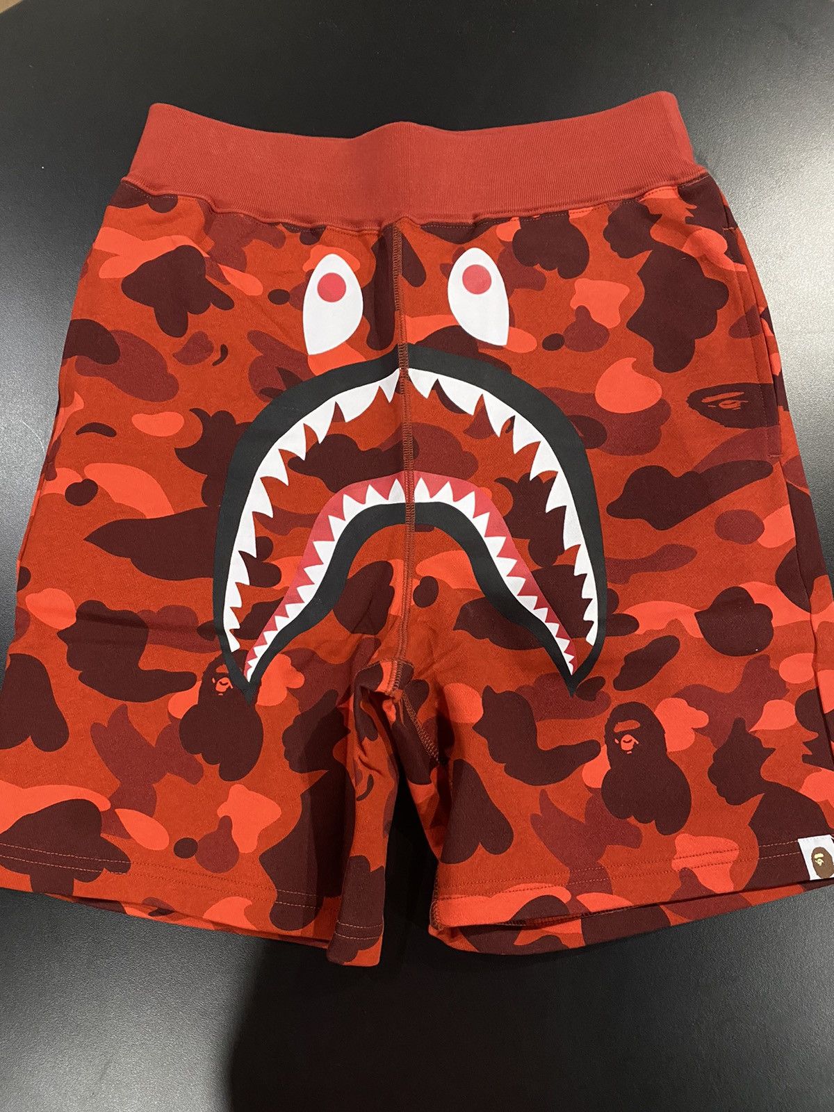 BAPE Color Camo Shark Beach Shorts Red