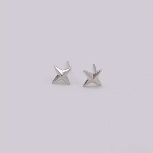 Designer × Vintage 925 silver vintage star earrings Size ONE SIZE - 3 Thumbnail