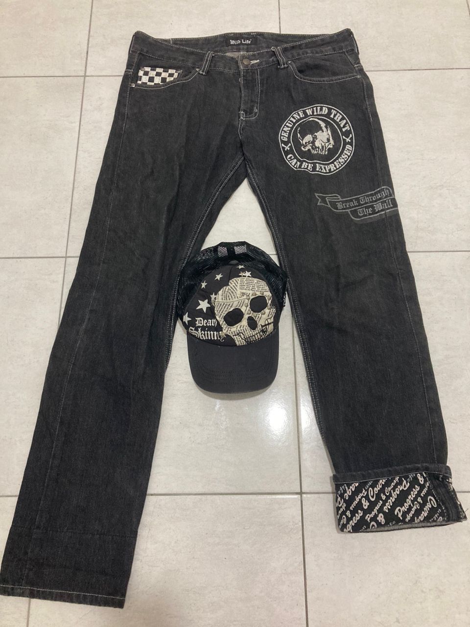 Hysteric Glamour Vintage Sekeleton Wild Life “skull of Dark”🔥Free skull cap🔥 Size US 32 / EU 48 - 5 Thumbnail