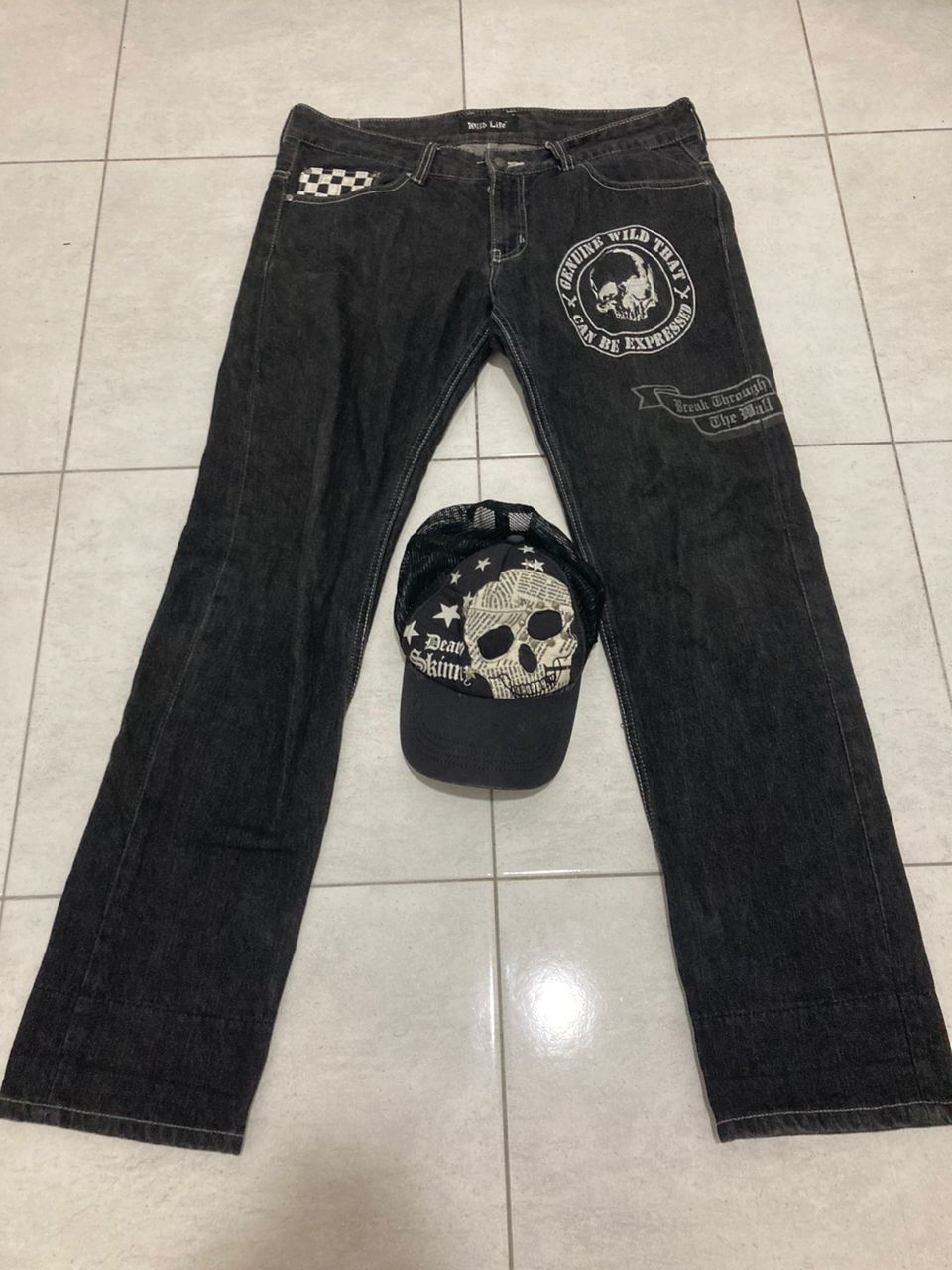 Hysteric Glamour Vintage Sekeleton Wild Life “skull of Dark”🔥Free skull cap🔥 Size US 32 / EU 48 - 1 Thumbnail