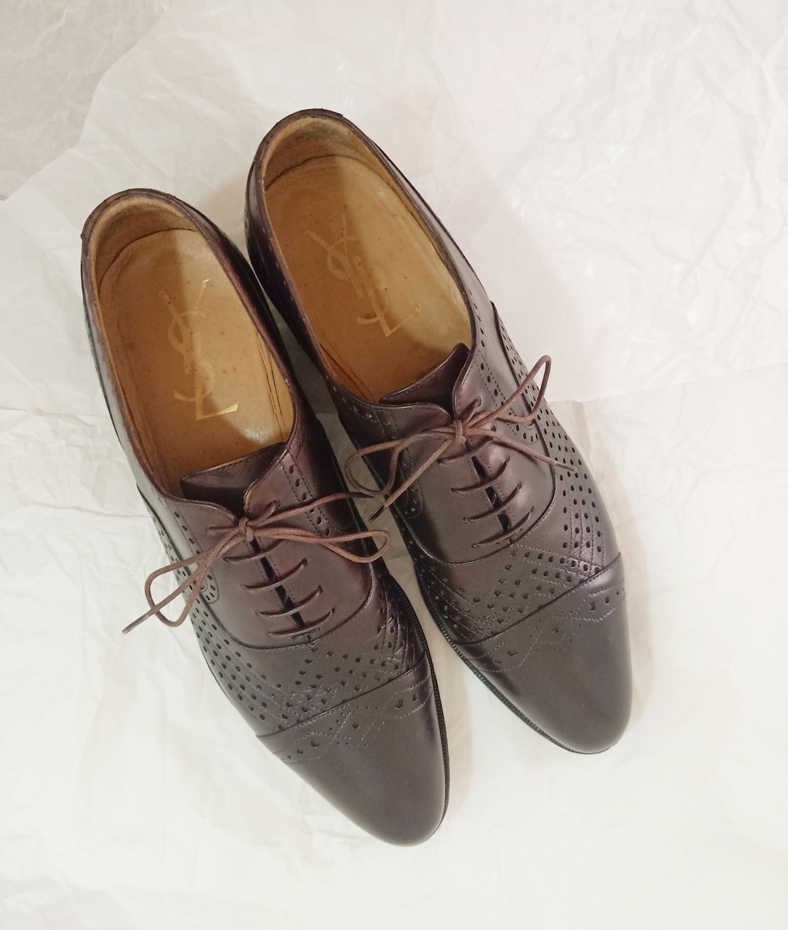Saint Laurent Paris × Yves Saint Laurent SAINT LAURENT YSL EARL PERFORATED OXFORDS SHOES Tom Ford Era Size US 8 / EU 41 - 1 Thumbnail