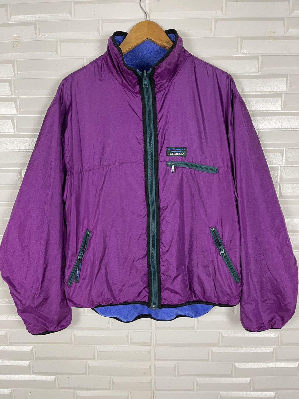 L.L. Bean × Vintage Vintage LL BEAN USA Reversible Jacket Windbreaker Fleece Size US M / EU 48-50 / 2 - 1 Thumbnail