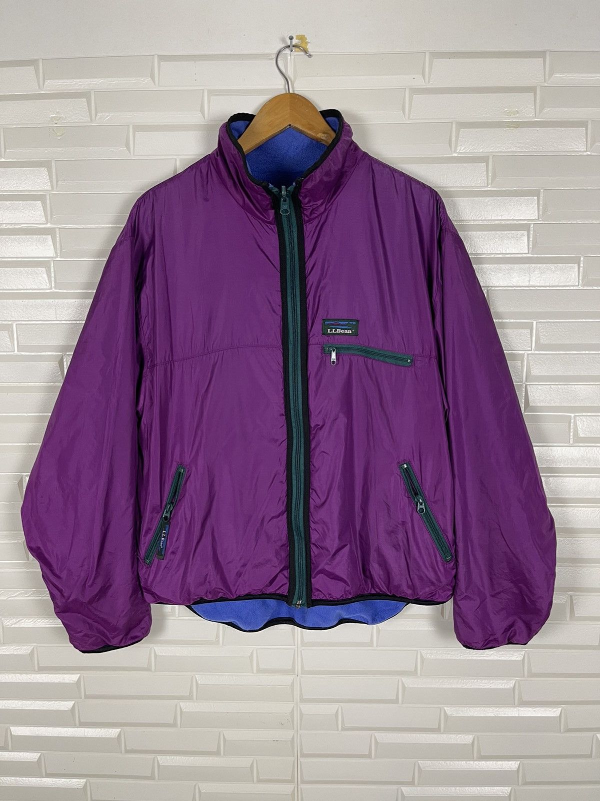 L.L. Bean × Vintage Vintage LL BEAN USA Reversible Jacket Windbreaker Fleece Size US M / EU 48-50 / 2 - 2 Thumbnail