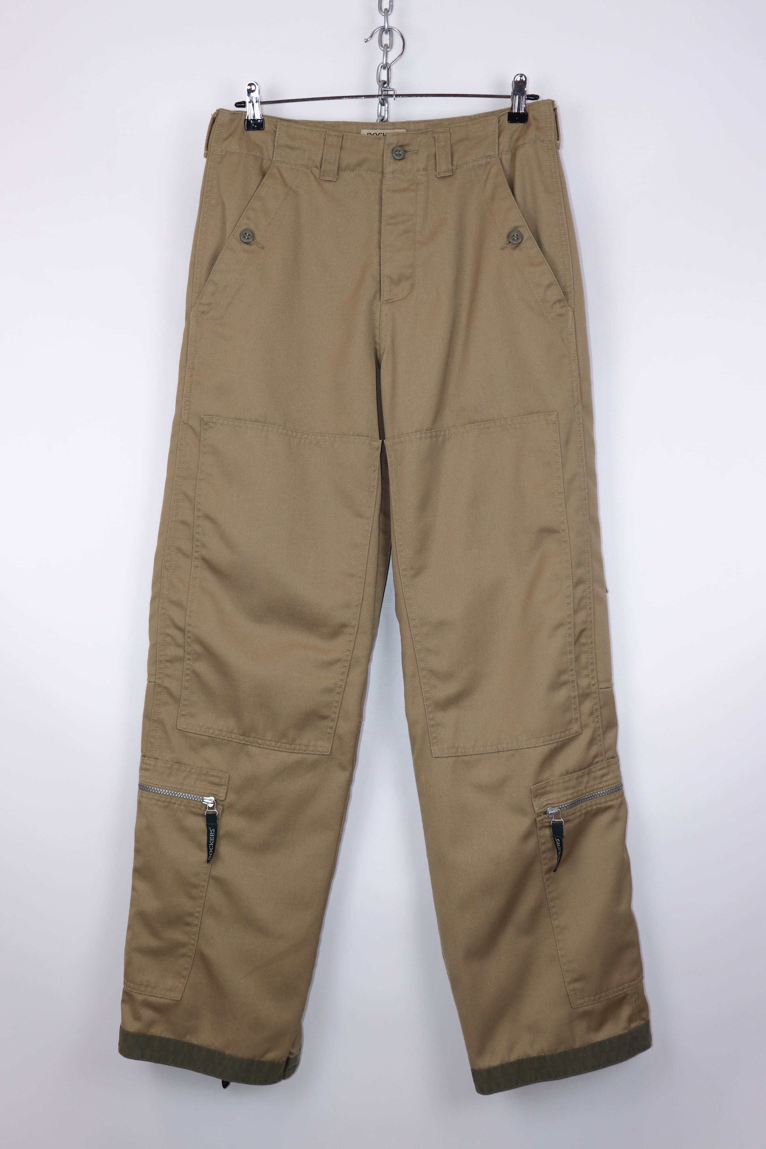image of Dockers Vintage Y2K Double Knee Baggy Zip Cargo Pants in Beige, Men's (Size 31)