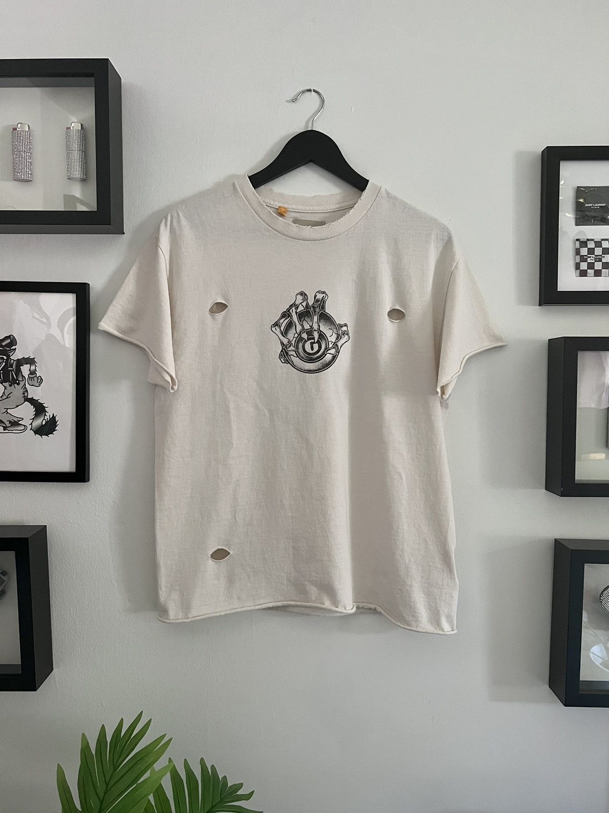 image of Gallery Dept Eyeball Art That Kills Distressed Tee in Blue, Men's (Size Small)