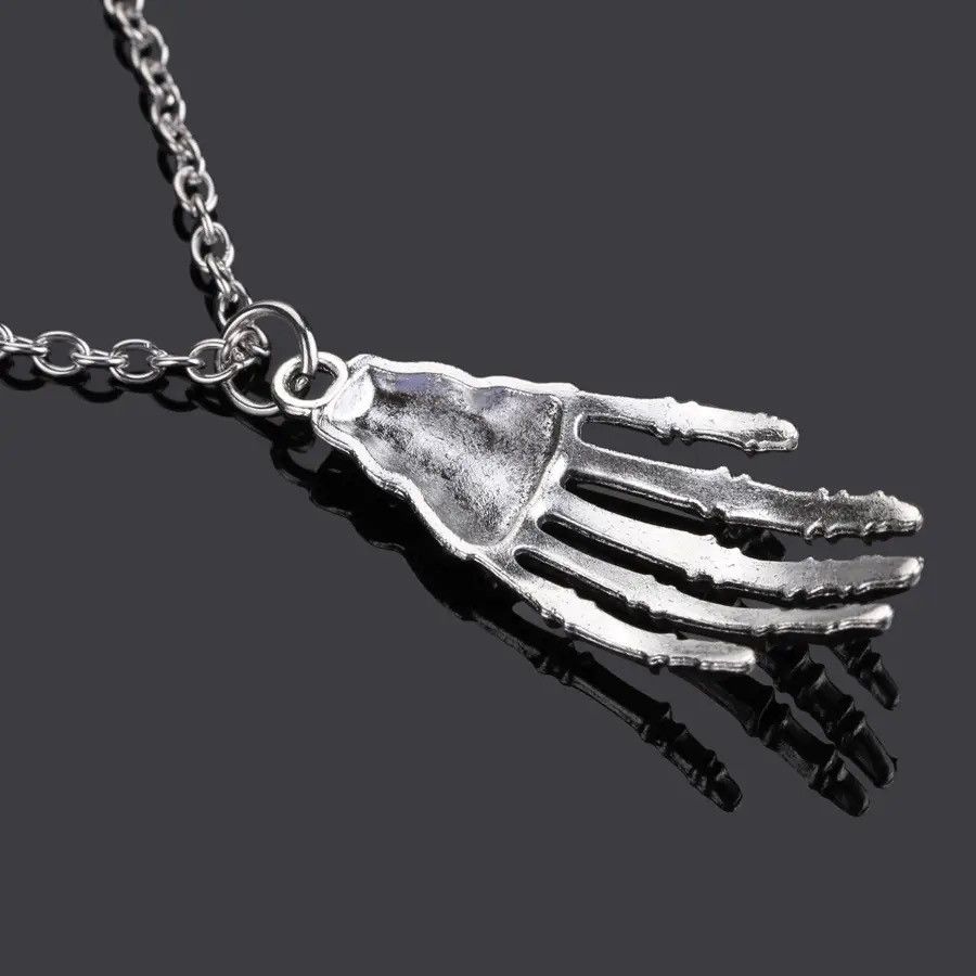 Jewelry Chain Hand Skeleton Pendant Necklaces Size ONE SIZE - 2 Thumbnail