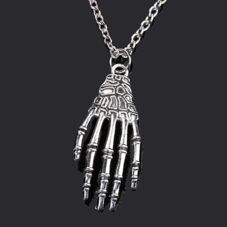 Jewelry Chain Hand Skeleton Pendant Necklaces Size ONE SIZE - 1 Thumbnail