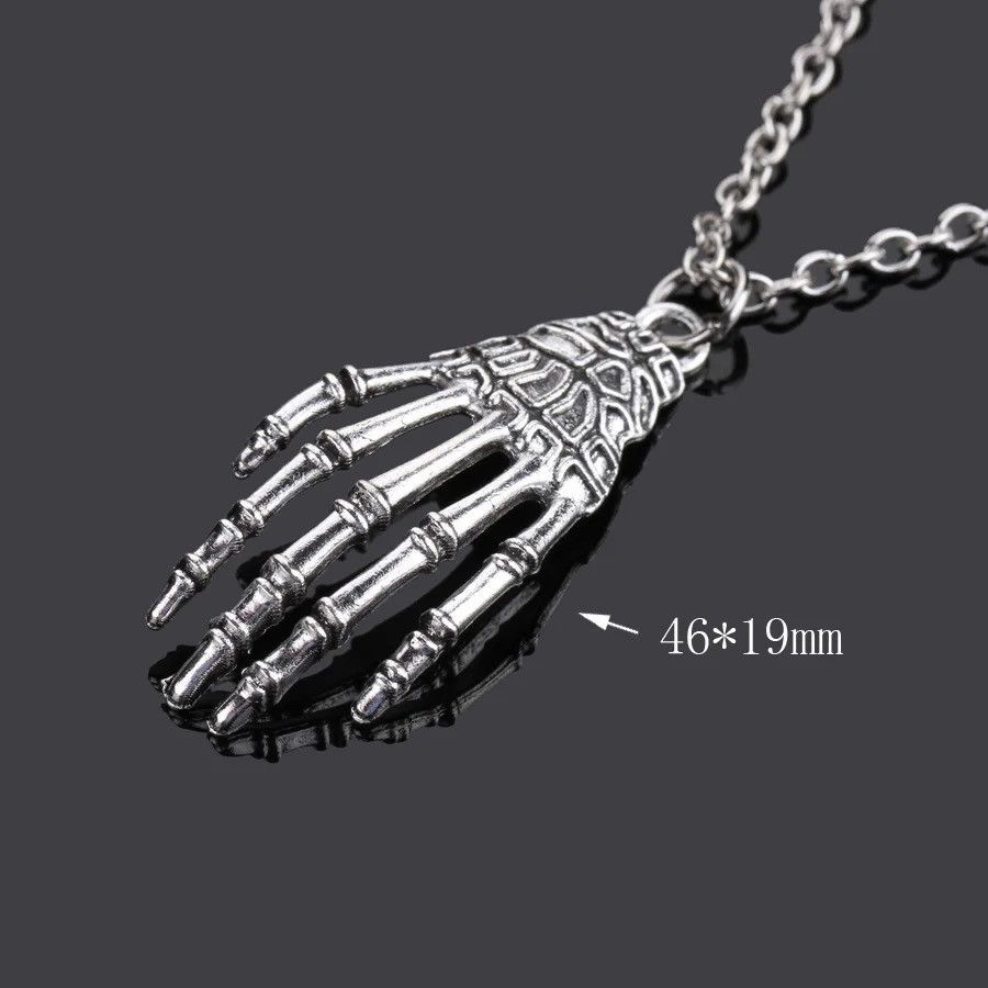 Jewelry Chain Hand Skeleton Pendant Necklaces Size ONE SIZE - 4 Thumbnail