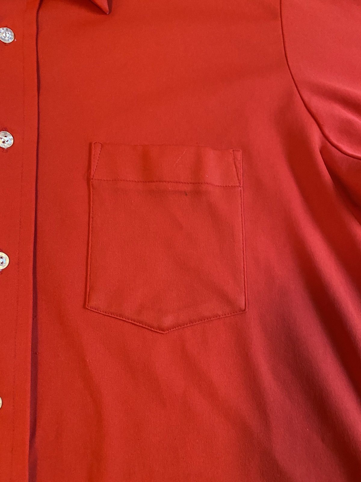 Van Heusen Vintage 70’s Van Heusen Red Polyester Short Sleeve Button Up Size US L / EU 52-54 / 3 - 3 Thumbnail