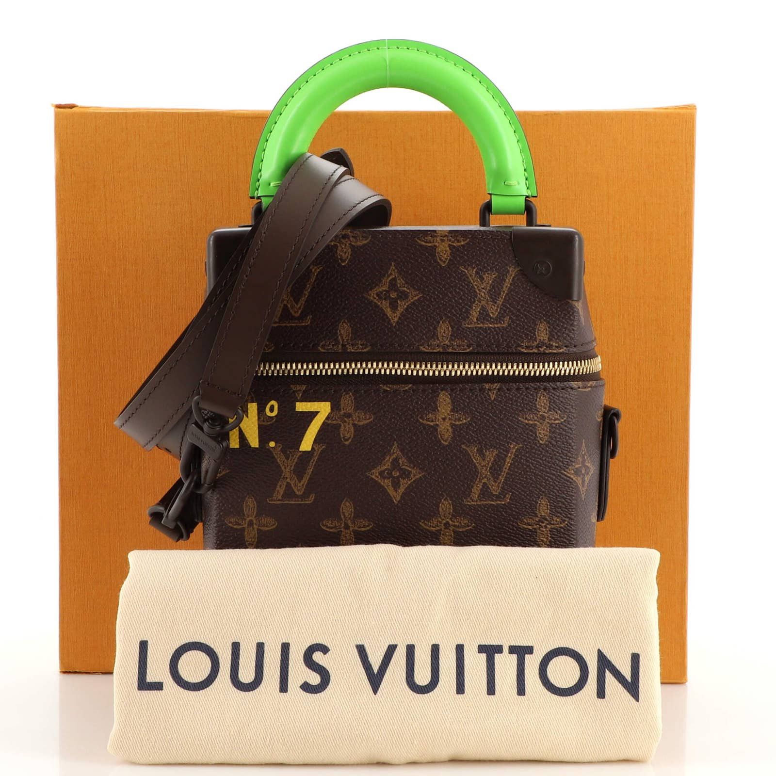 Louis Vuitton Vertical Box Trunk Bag No.7 Trunk L'Oeil Vintage Monogram  Canvas Brown 22695739