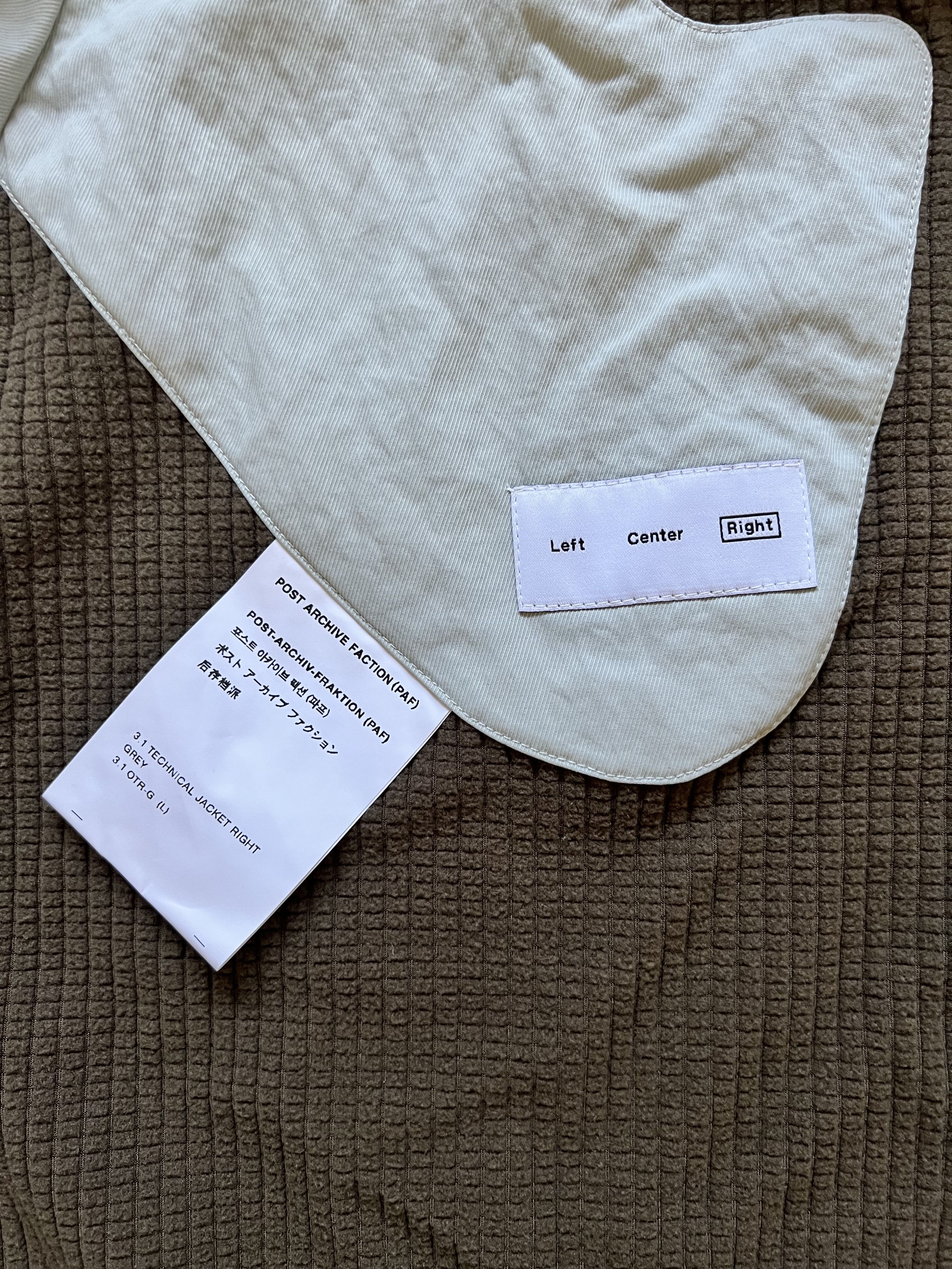 POST ARCHIVE FACTION (PAF) 💚 Post Archive Faction 3.1 Technical Jacket Right Grey Size US L / EU 52-54 / 3 - 12 Thumbnail