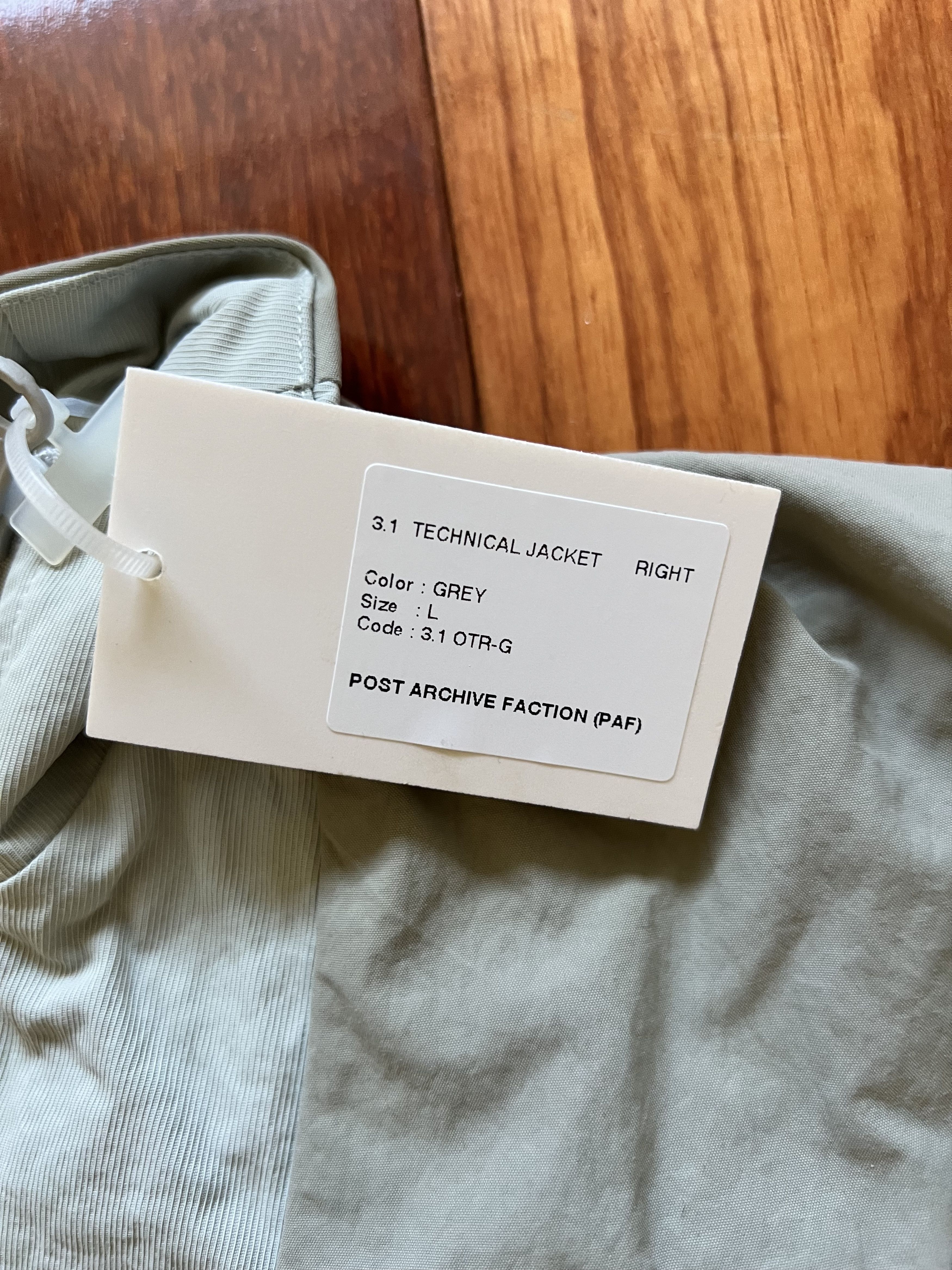 POST ARCHIVE FACTION (PAF) 💚 Post Archive Faction 3.1 Technical Jacket Right Grey Size US L / EU 52-54 / 3 - 11 Thumbnail