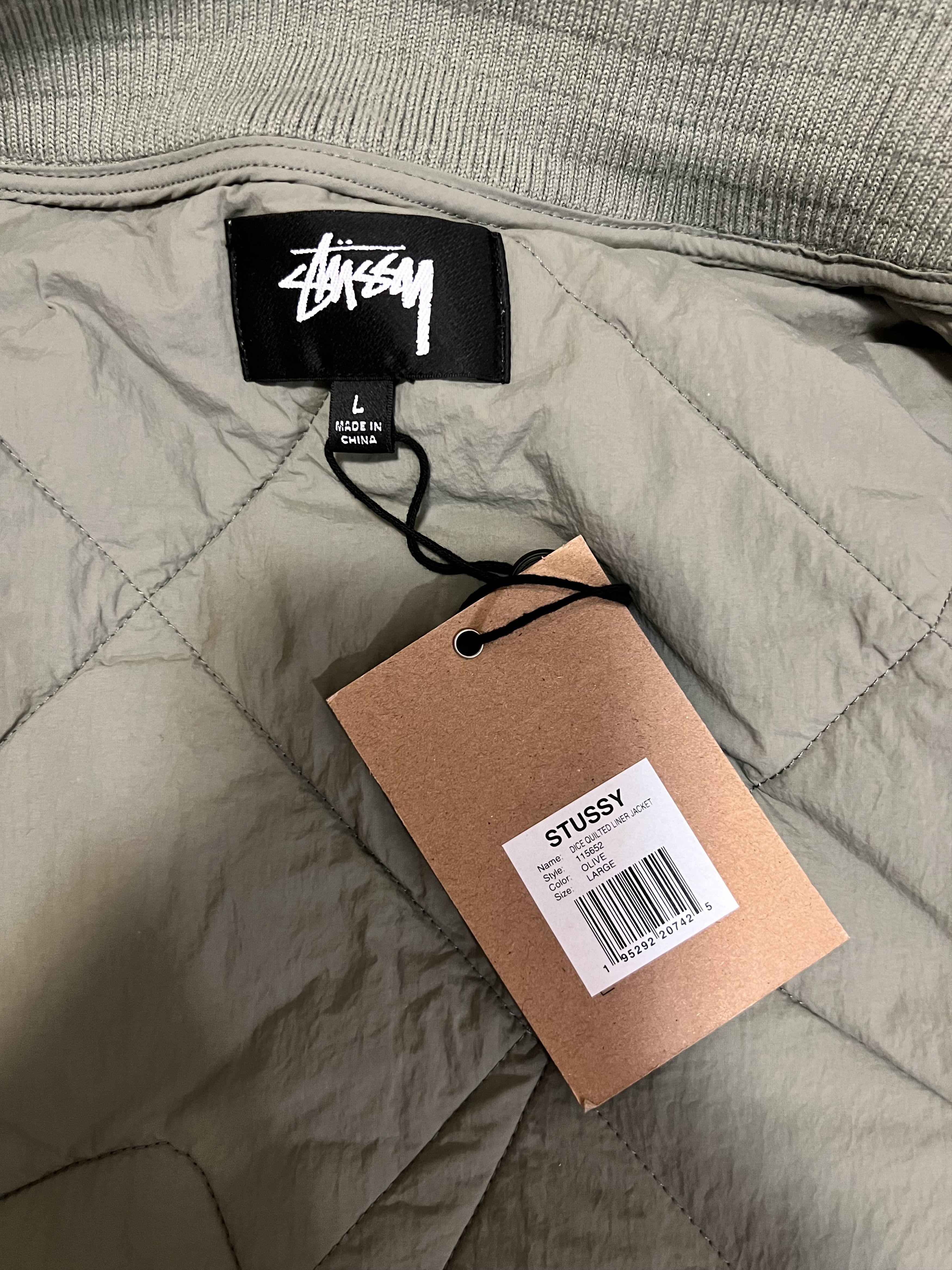 Stussy 💚 Stussy Dice Quilted Liner Jacket Olive Large NEW Size US L / EU 52-54 / 3 - 6 Thumbnail