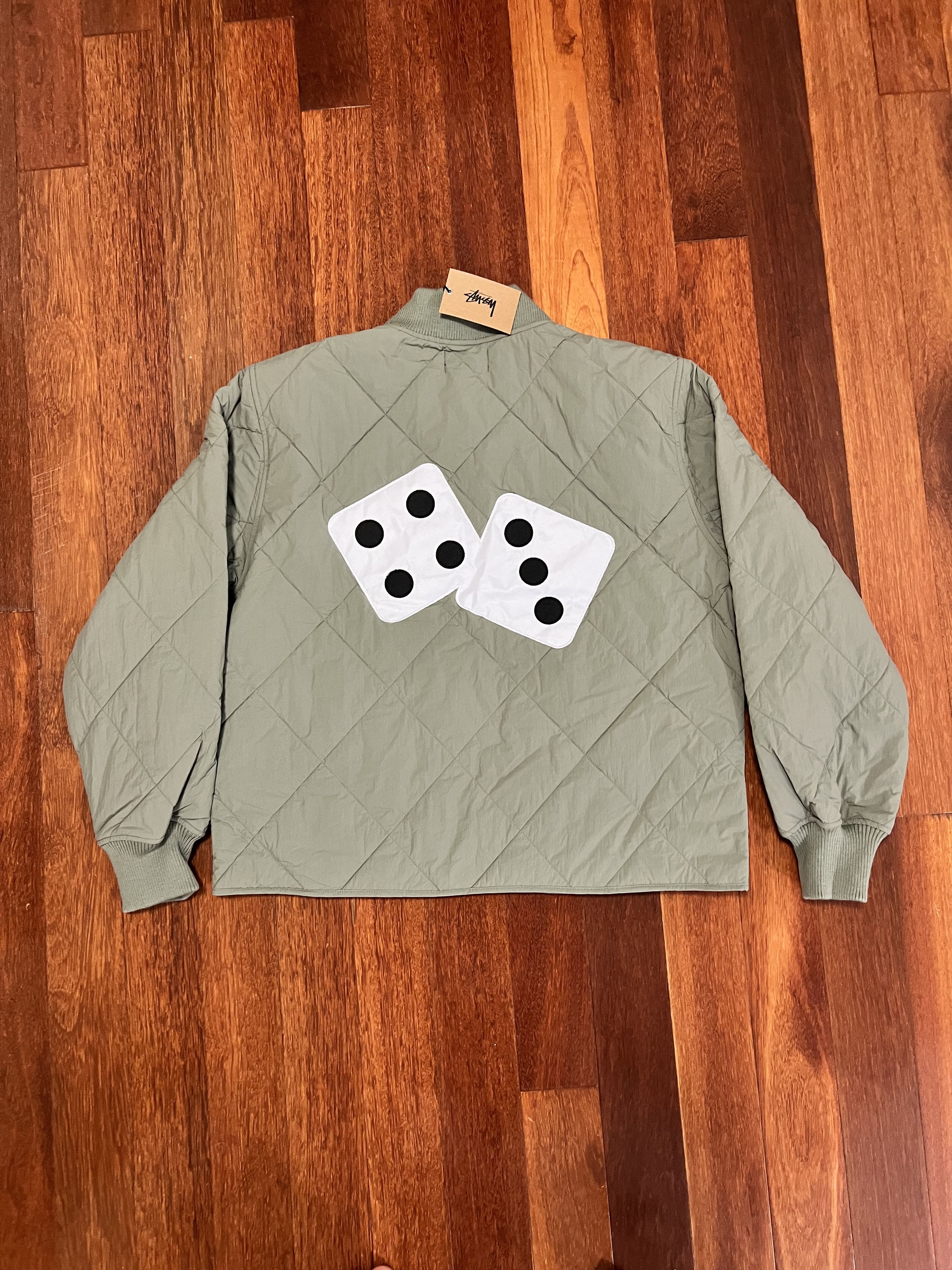 Stussy 💚 Stussy Dice Quilted Liner Jacket Olive Large NEW Size US L / EU 52-54 / 3 - 1 Thumbnail