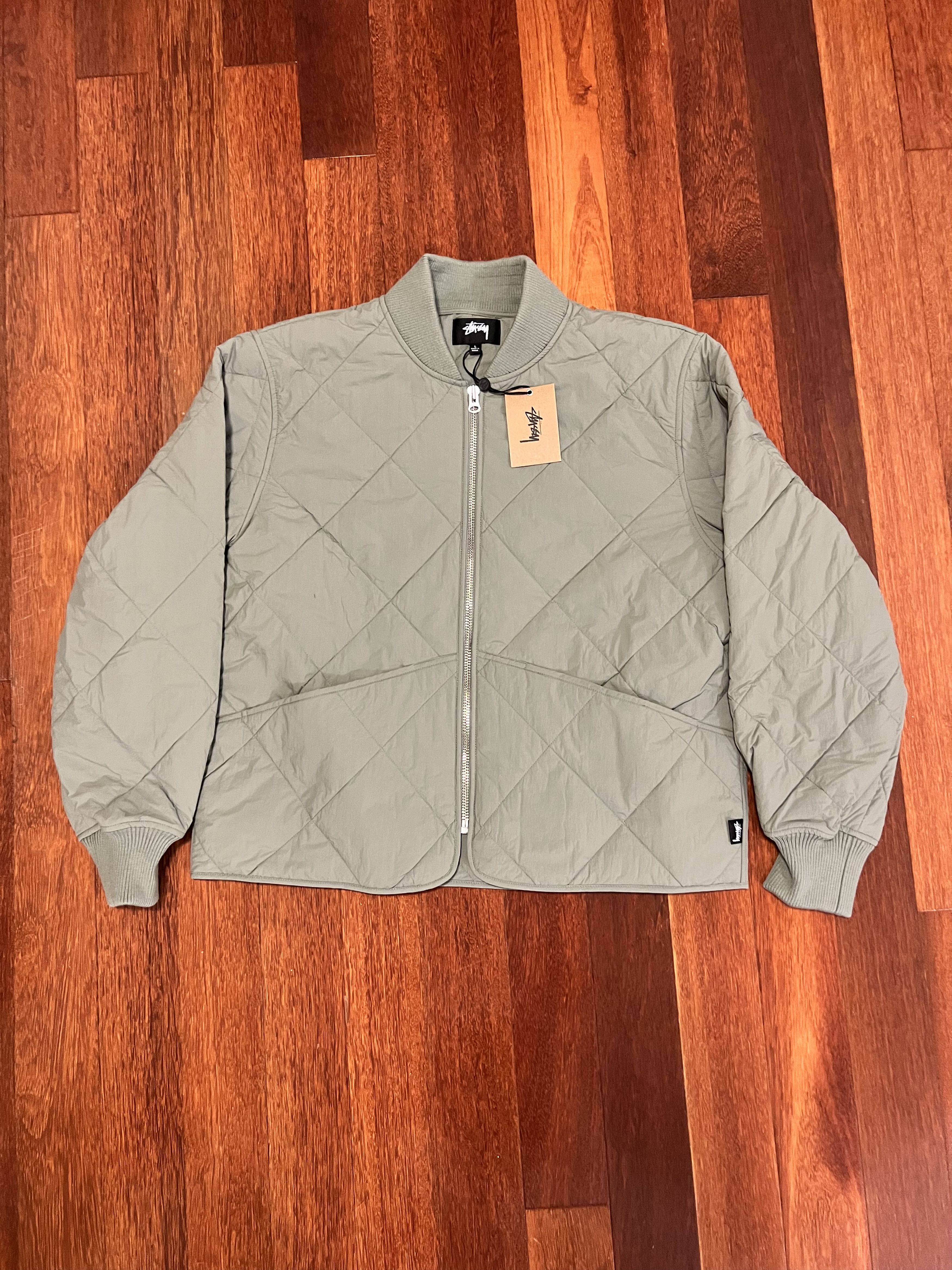 Stussy 💚 Stussy Dice Quilted Liner Jacket Olive Large NEW Size US L / EU 52-54 / 3 - 2 Thumbnail