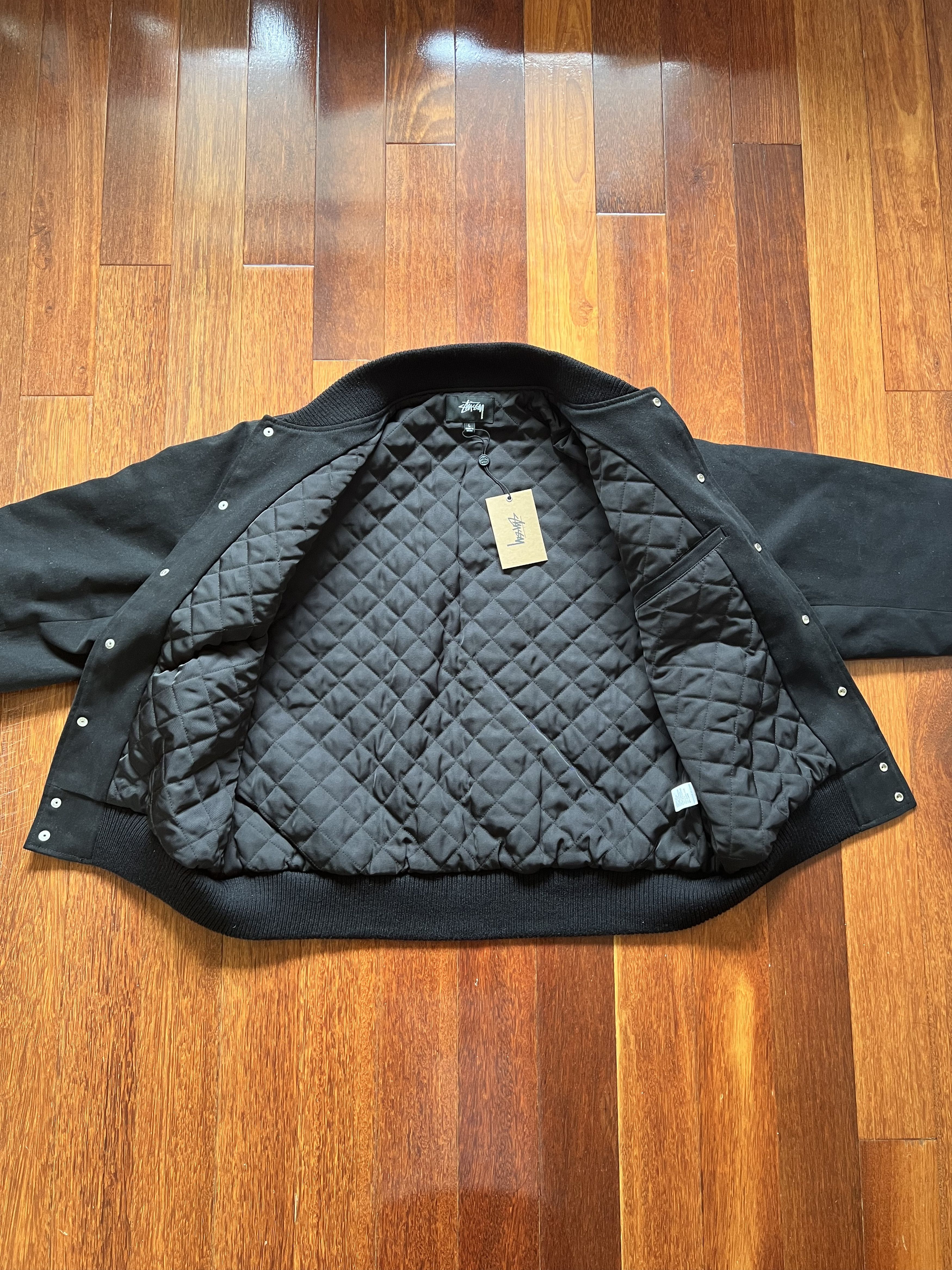 Stussy 💚 Stussy Embroidered Souvenir Jacket Black Large NEW Size US L / EU 52-54 / 3 - 3 Thumbnail