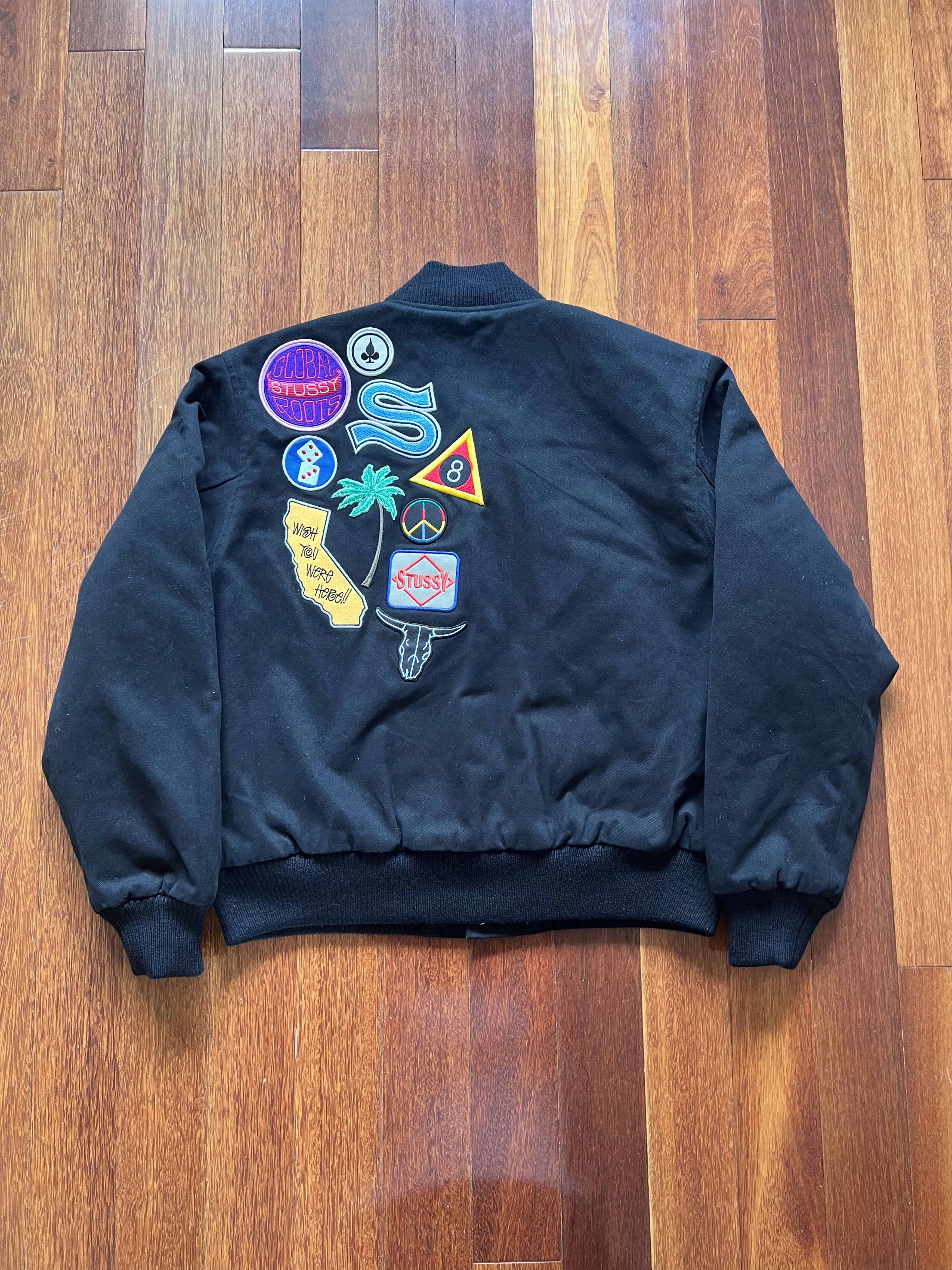 Stussy 💚 Stussy Embroidered Souvenir Jacket Black Large NEW Size US L / EU 52-54 / 3 - 2 Thumbnail