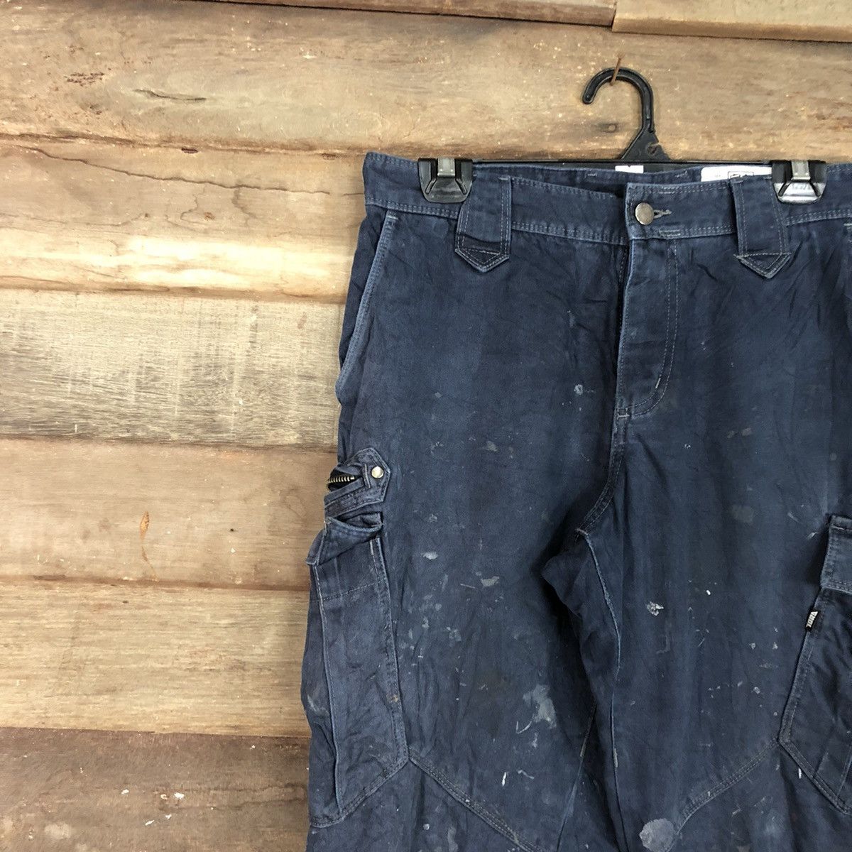 Japanese Brand DLL Tora Dark paint dirty Blue Multipocket Cargo Pants #c968 Size US 28 / EU 44 - 6 Thumbnail