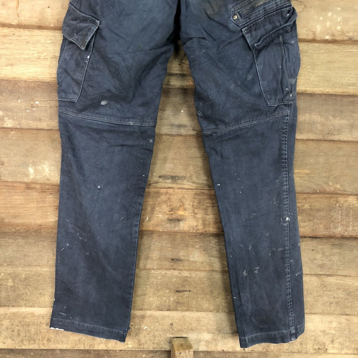 Japanese Brand DLL Tora Dark paint dirty Blue Multipocket Cargo Pants #c968 Size US 28 / EU 44 - 12 Thumbnail