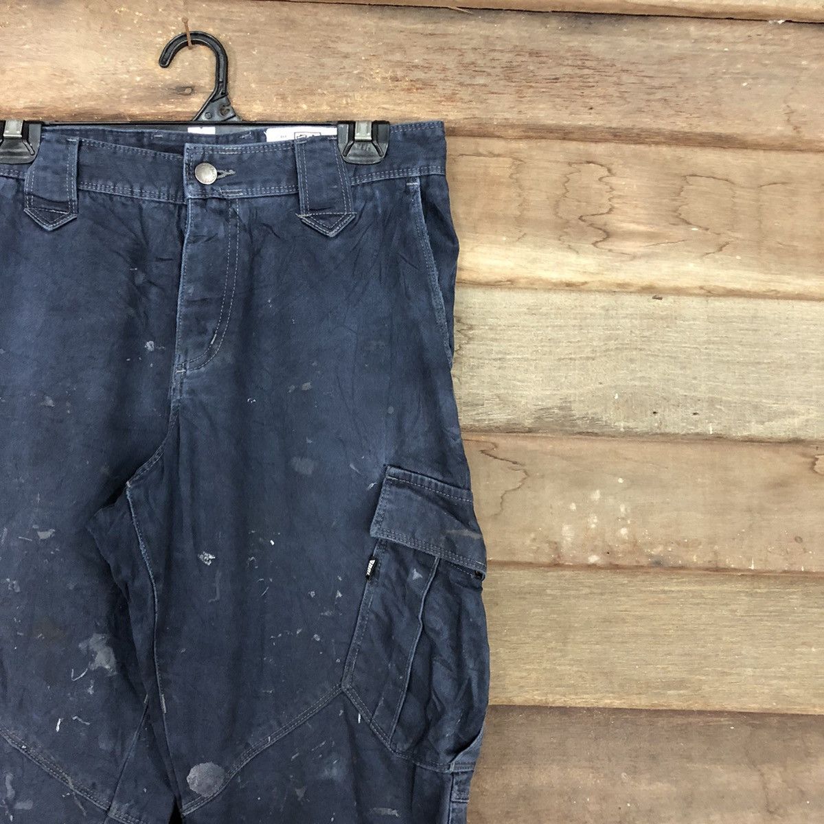 Japanese Brand DLL Tora Dark paint dirty Blue Multipocket Cargo Pants #c968 Size US 28 / EU 44 - 5 Thumbnail