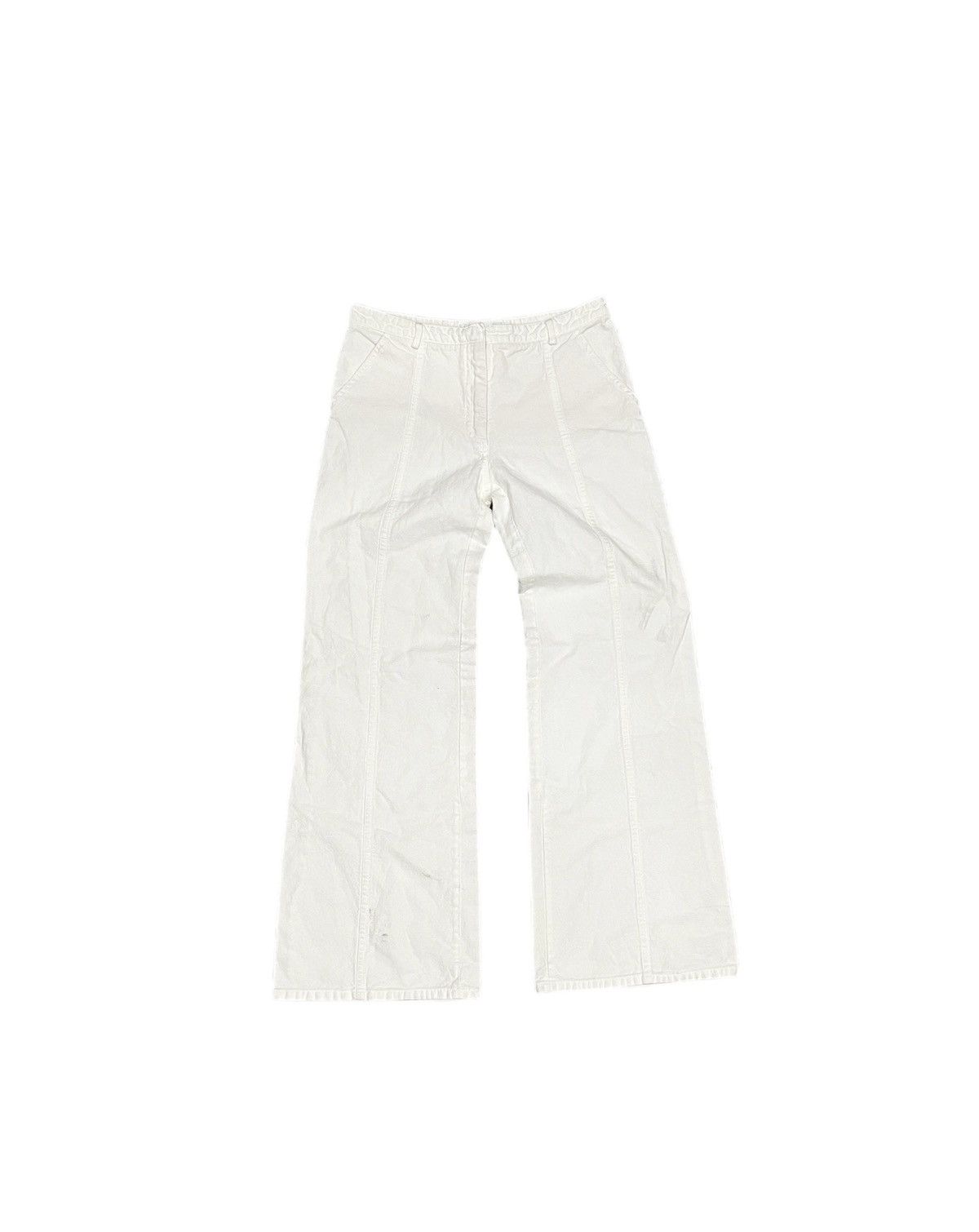 Balenciaga Balenciaga White Flared Trousers Size US 31 - 1 Thumbnail
