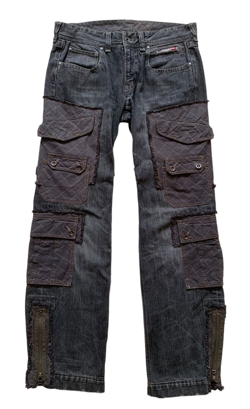 Japanese Brand × Vintage RARE!! Nicole Club For Men Patchwork Bondage Cargo Pants Size US 34 / EU 50 - 1 Thumbnail