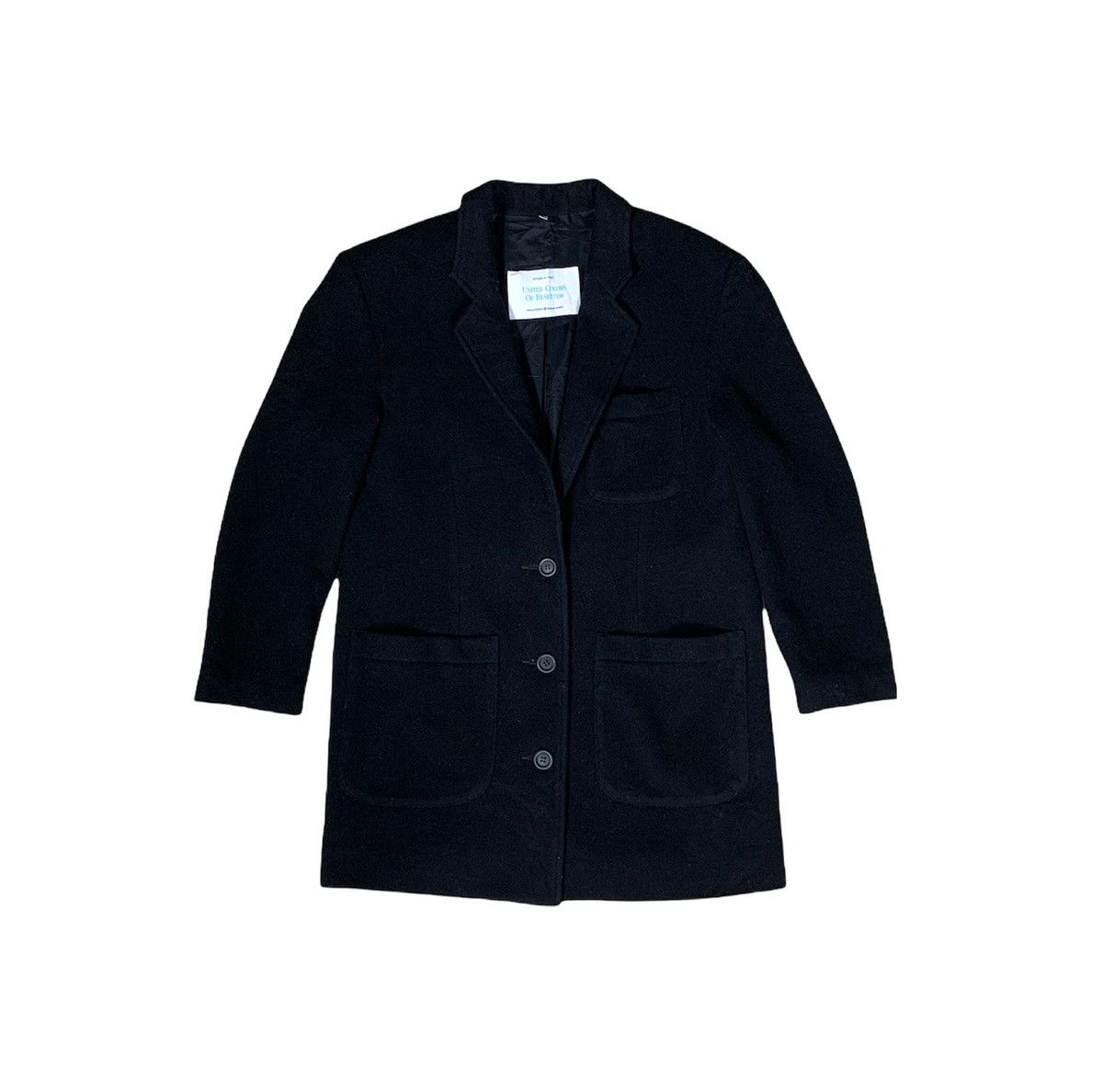 Designer × United Colors Of Benetton Luxury Benetton Soft Blazer Coat In Black Colour Size US S / EU 44-46 / 1 - 1 Thumbnail