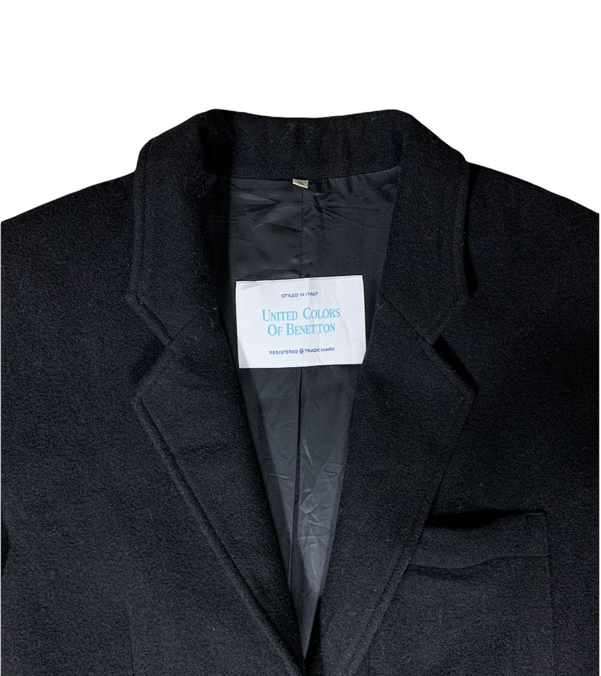 Designer × United Colors Of Benetton Luxury Benetton Soft Blazer Coat In Black Colour Size US S / EU 44-46 / 1 - 4 Thumbnail