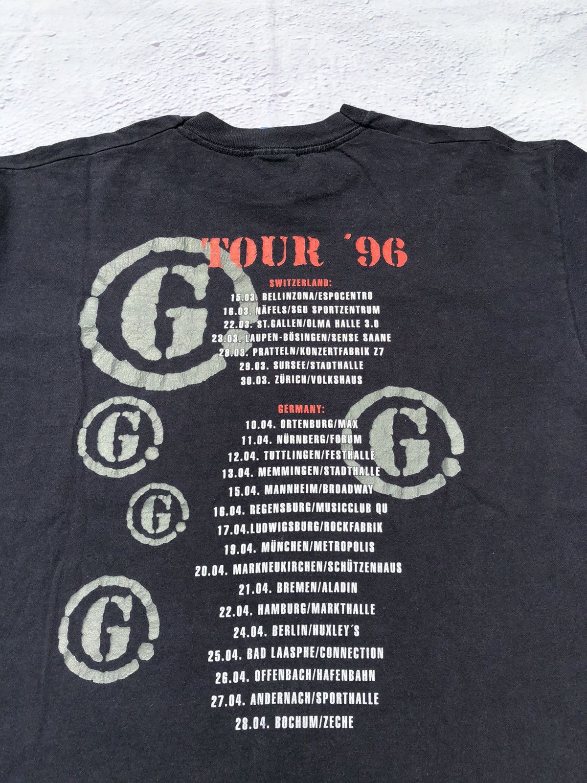 Band Tees Vintage 1996 Gotthard Tour Hard Rock Band Faded Tee Size US L / EU 52-54 / 3 - 12 Thumbnail