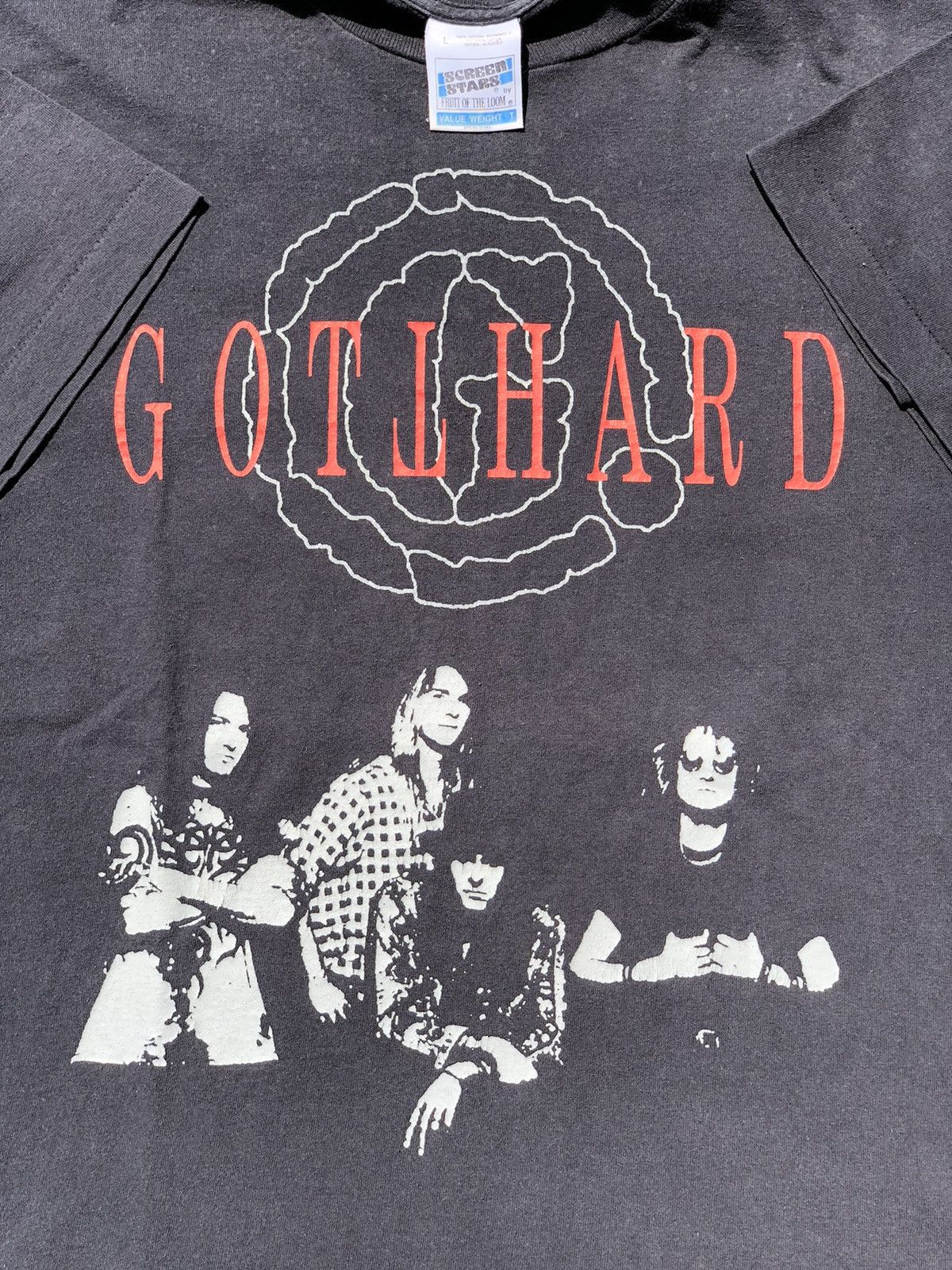 Band Tees Vintage 1996 Gotthard Tour Hard Rock Band Faded Tee Size US L / EU 52-54 / 3 - 4 Thumbnail