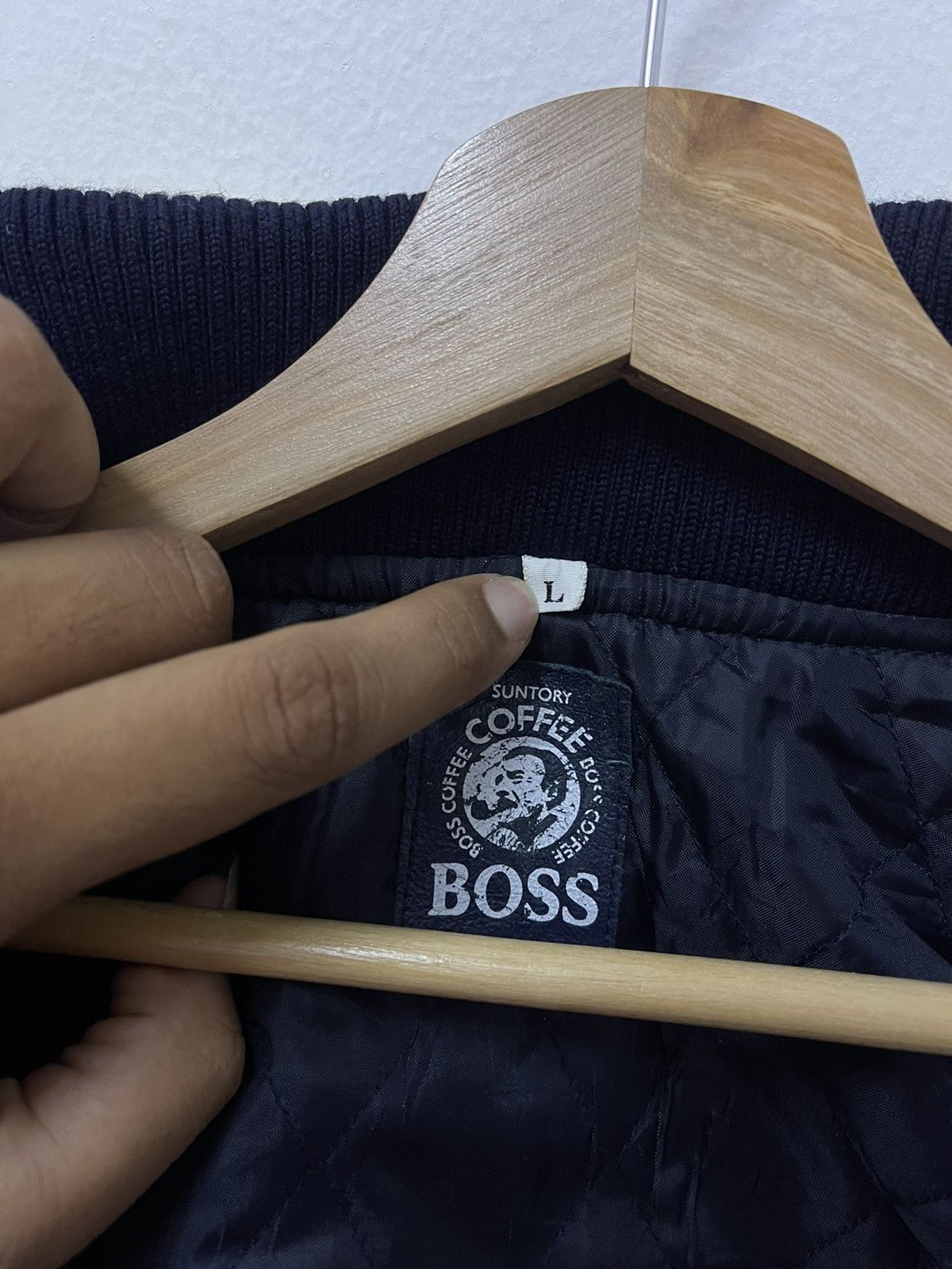 Vintage Vintage Suntory Boss Coffee Leather Varsity Jacket Size US L / EU 52-54 / 3 - 13 Thumbnail