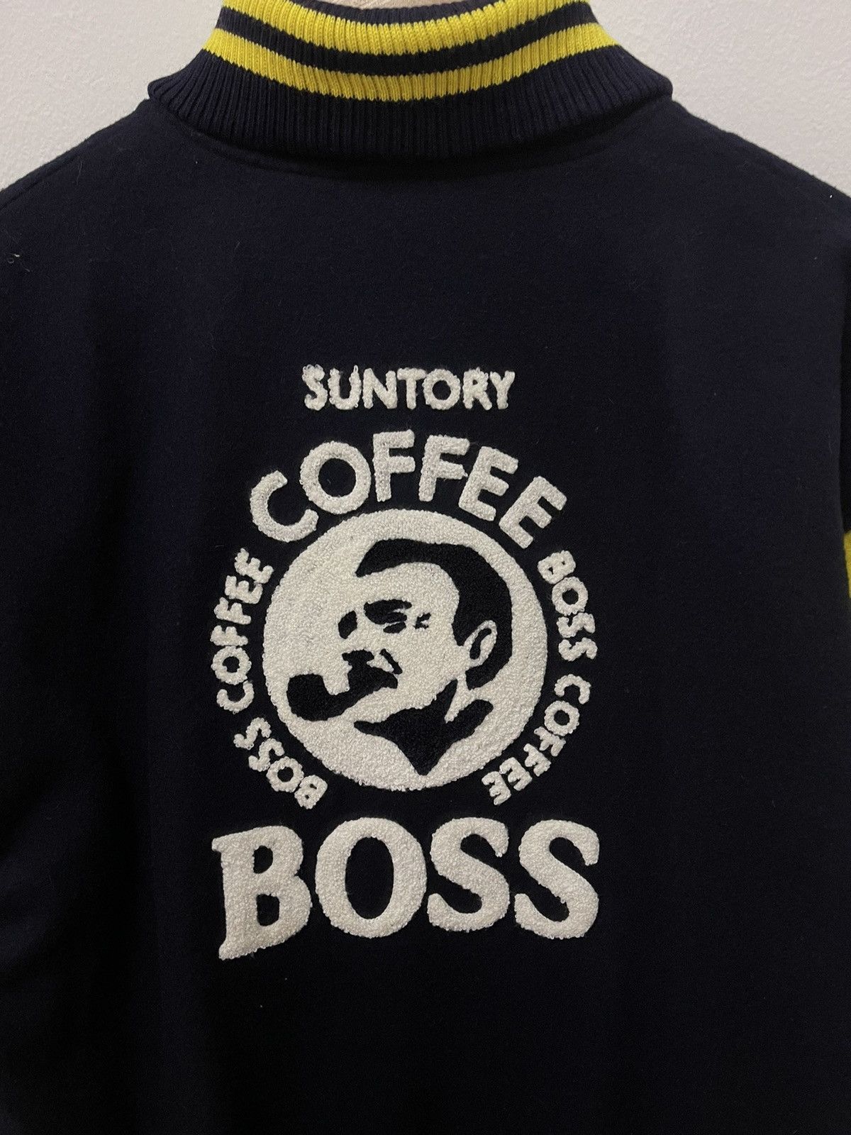 Vintage Vintage Suntory Boss Coffee Leather Varsity Jacket Size US L / EU 52-54 / 3 - 2 Thumbnail