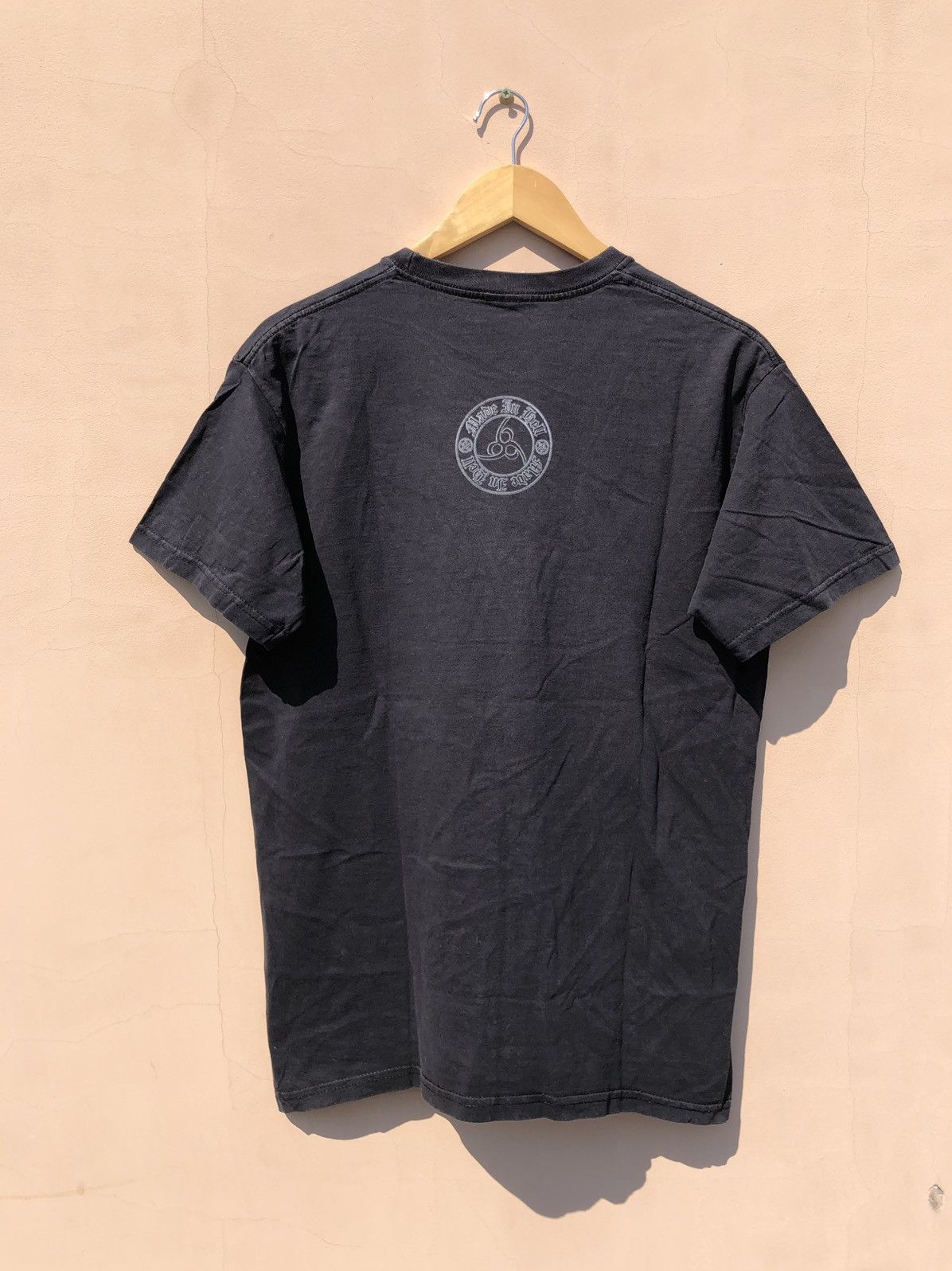 Band Tees Vintage 2000s Skull Bones Made in Hell 666 Black Tee Size US M / EU 48-50 / 2 - 2 Thumbnail
