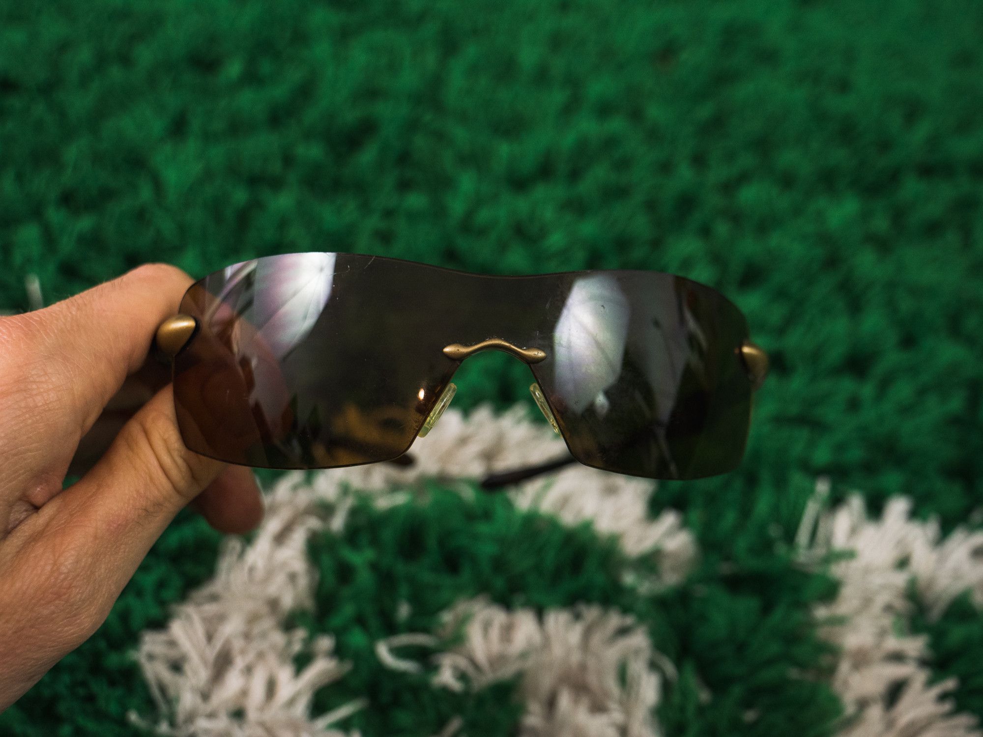 Oakley Oakley Dartboard Rimless Shield Brown Tortoise Frames 2000 Size ONE SIZE - 2 Thumbnail