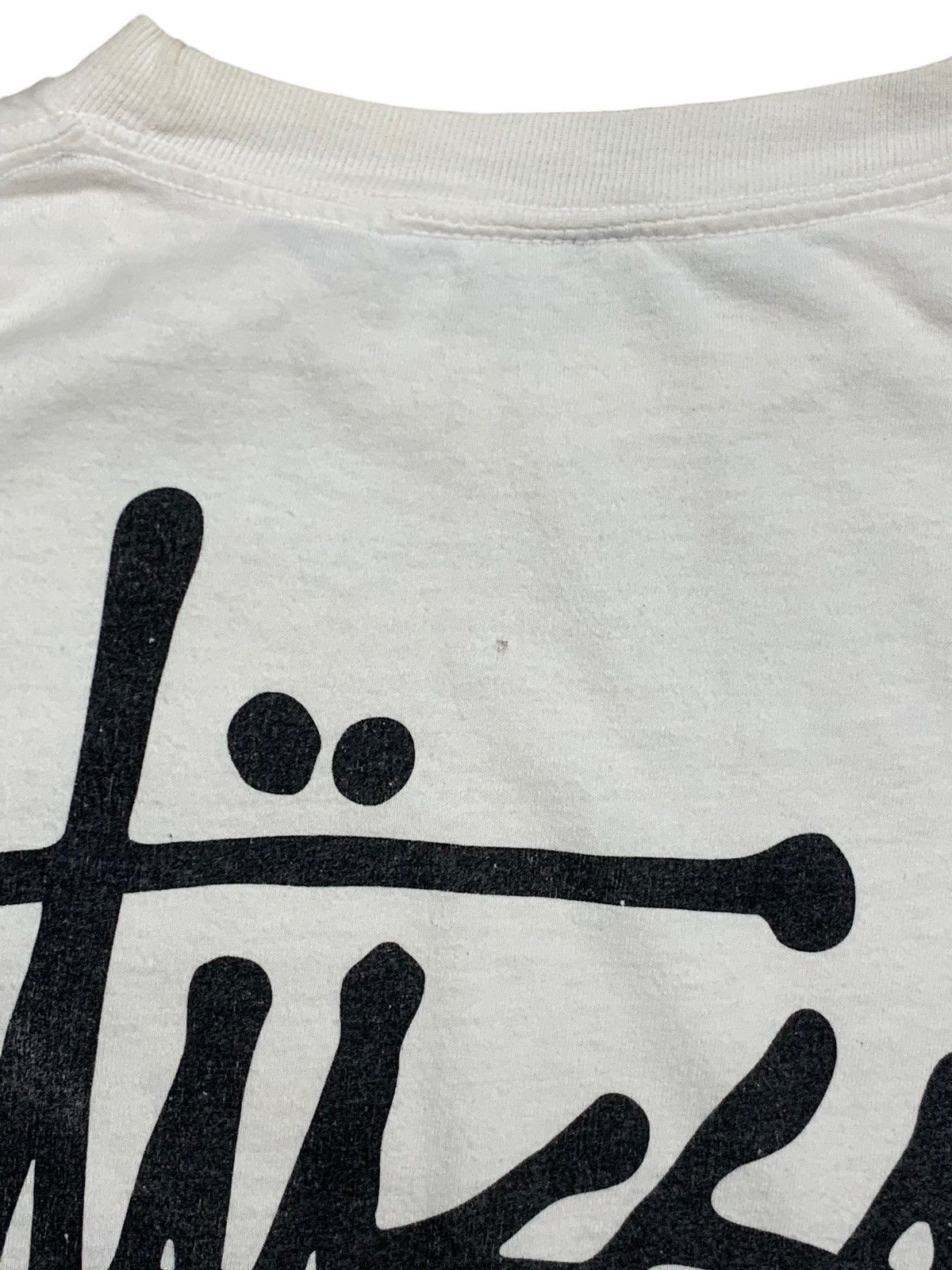 Stussy × Vintage Rare Vintage 2000 Y2K Stussy Spell Out Logo Shirt White Size US L / EU 52-54 / 3 - 4 Thumbnail