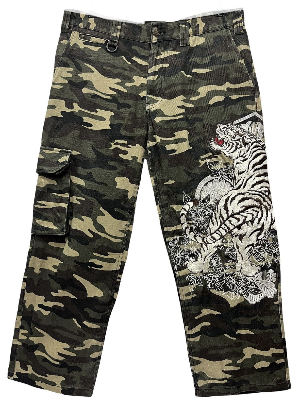 Japanese Brand 🔥JAPANESE Sukajan Tiger Embroidery Cropped Pants Karakuri Size US 31 - 4 Thumbnail