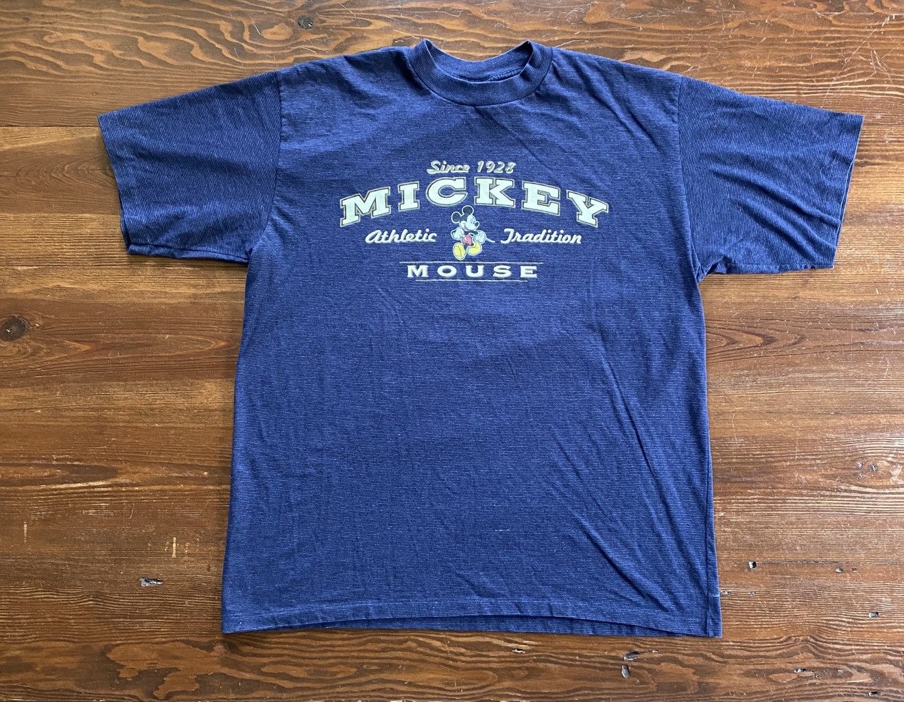Mickey Mouse Vintage 90’s Mickey Mouse Single Stitch Striped Tee Size US XL / EU 56 / 4 - 1 Thumbnail