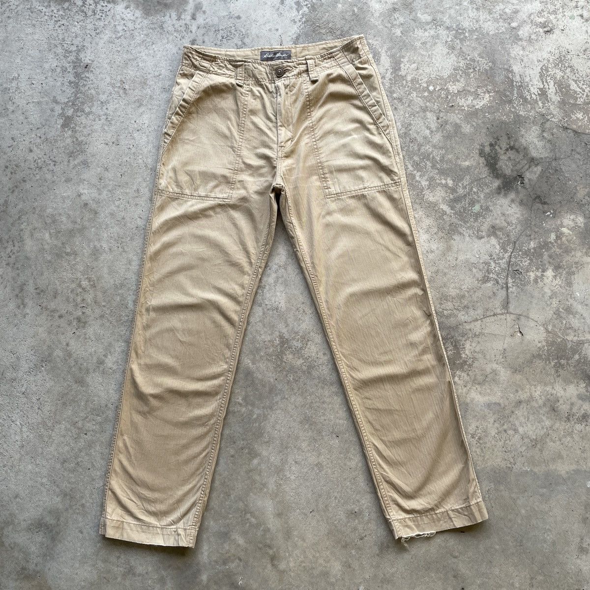 image of Eddie Bauer Khaki Color Trousers Casual Pants W29X29, Men's